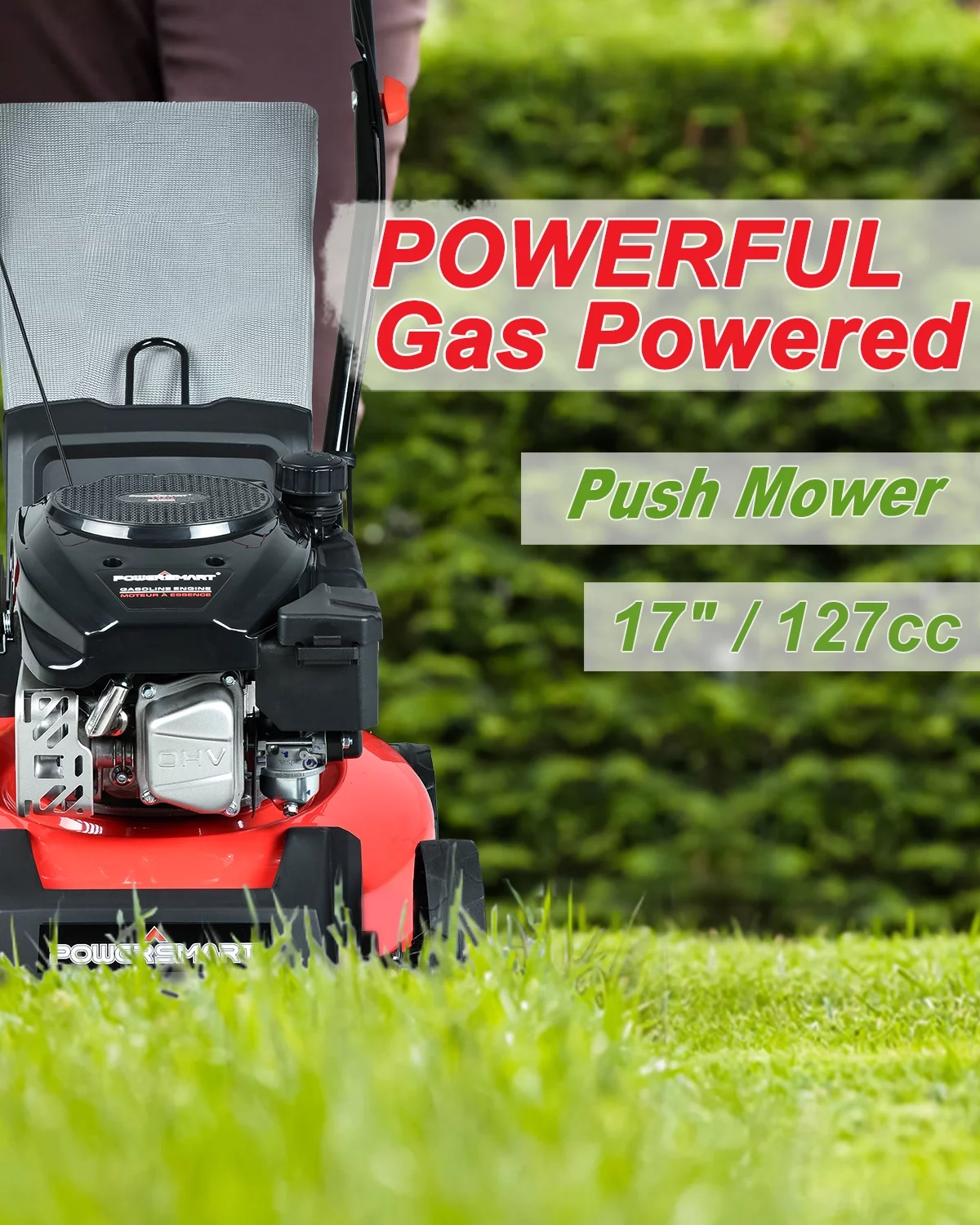 PowerSmart DB8617P 17 in. 3-in-1 Gas Push Lawn Mower - Womvr