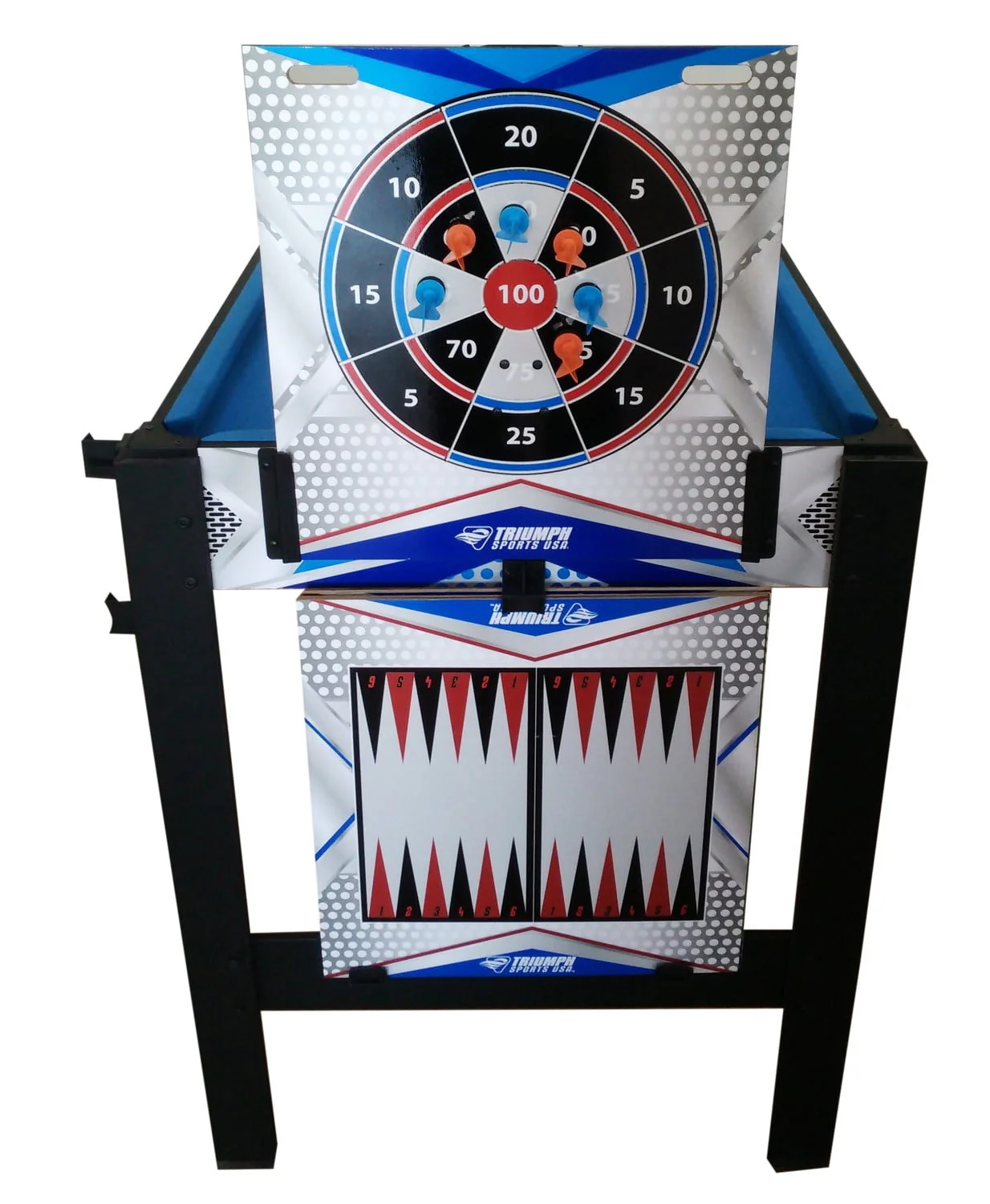 Triumph 13-in-1 Combo Game Table Includes Basketball, Table Tennis, Billiards, Push Hockey, Launch Football, Baseball, Tic-Tac-Toe, and Skee Bean Bag Toss - Womvr