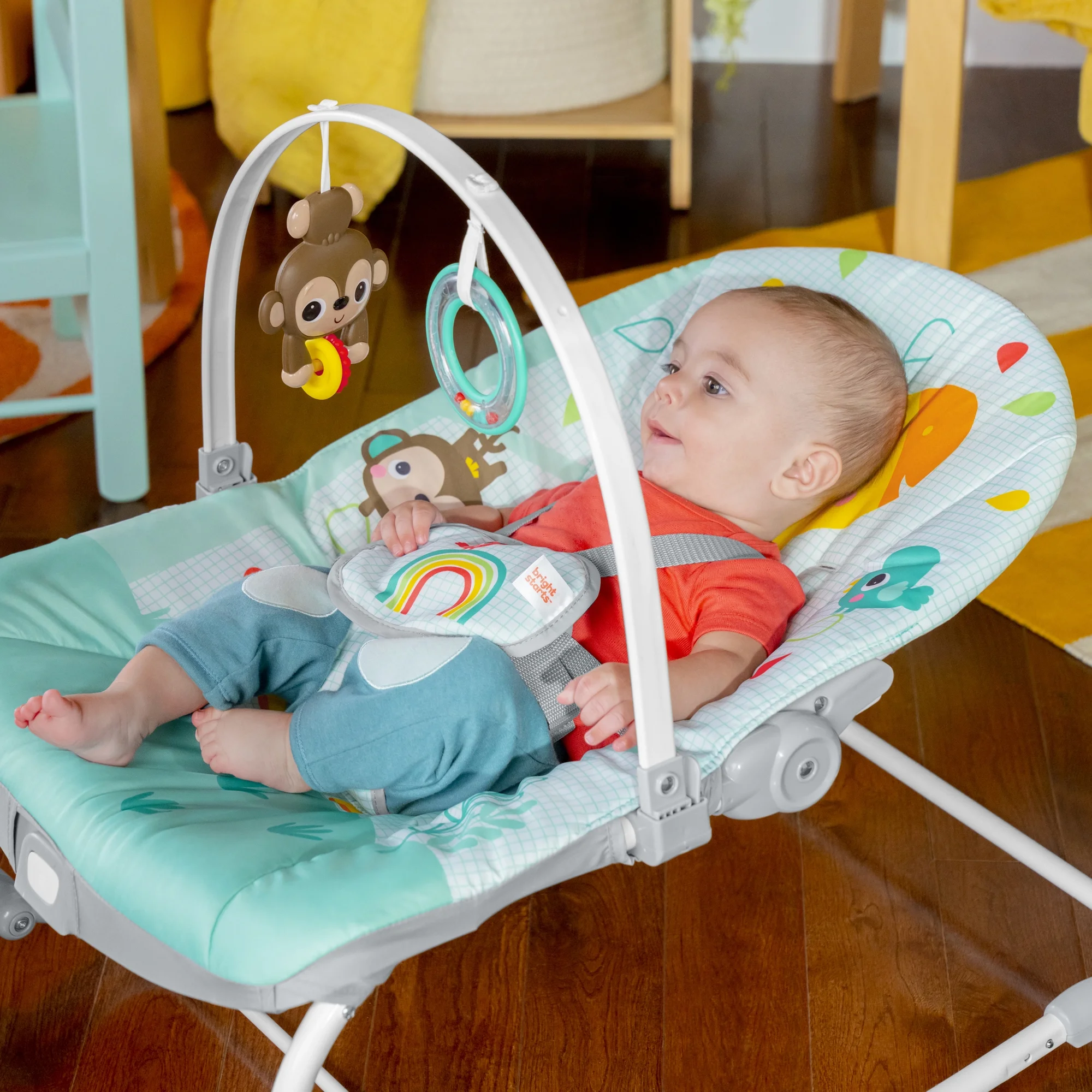 Bright Starts Wild Vibes Infant to Toddler Rocker with Vibrations Newborn Unisex - Womvr