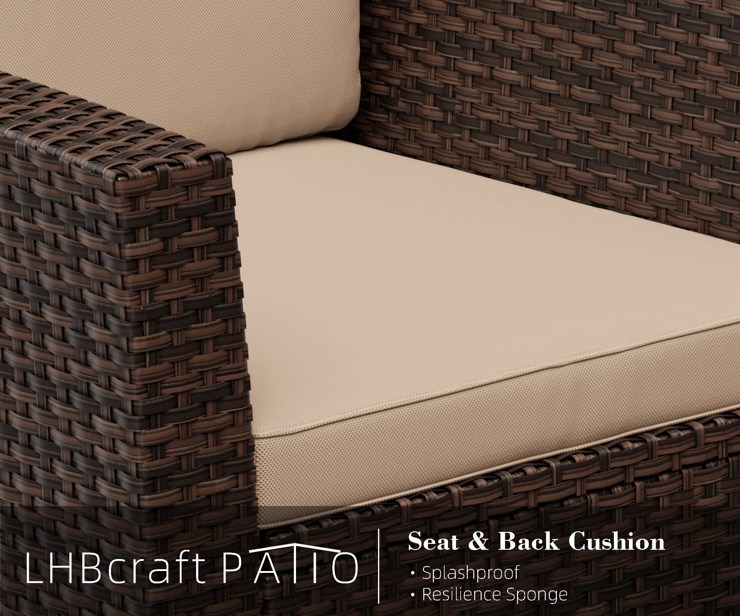 Bifanuo 4-Piece Patio Furniture Set Outdoor Rattan Wicker Sofa Set with Cushions & Coffee Table, Conversation Sofa Set with Tempered Glass Table Top - Womvr