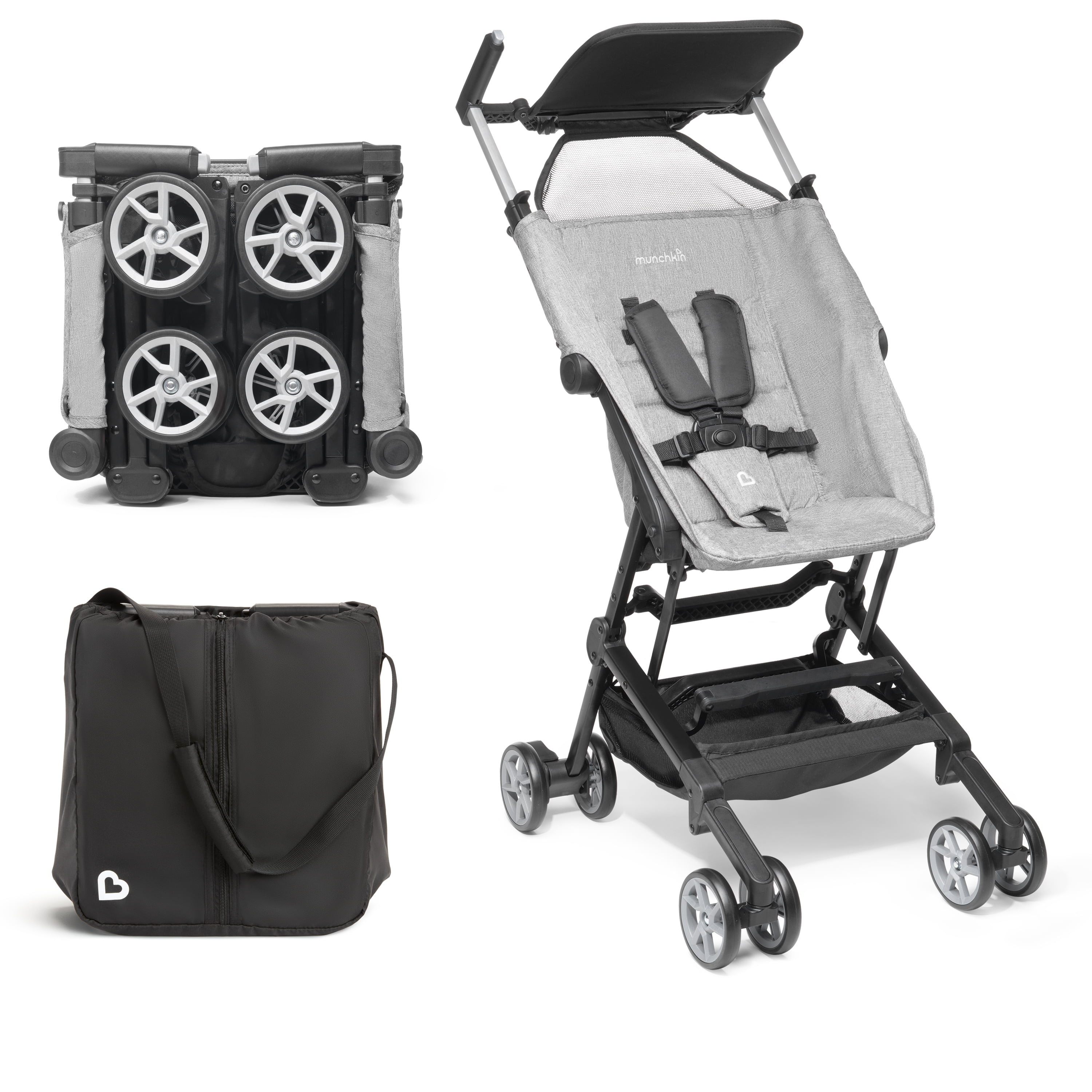Munchkin? Sparrow? Ultra Compact Lightweight Travel Stroller for Babies & Toddlers, Black, Unisex - Womvr