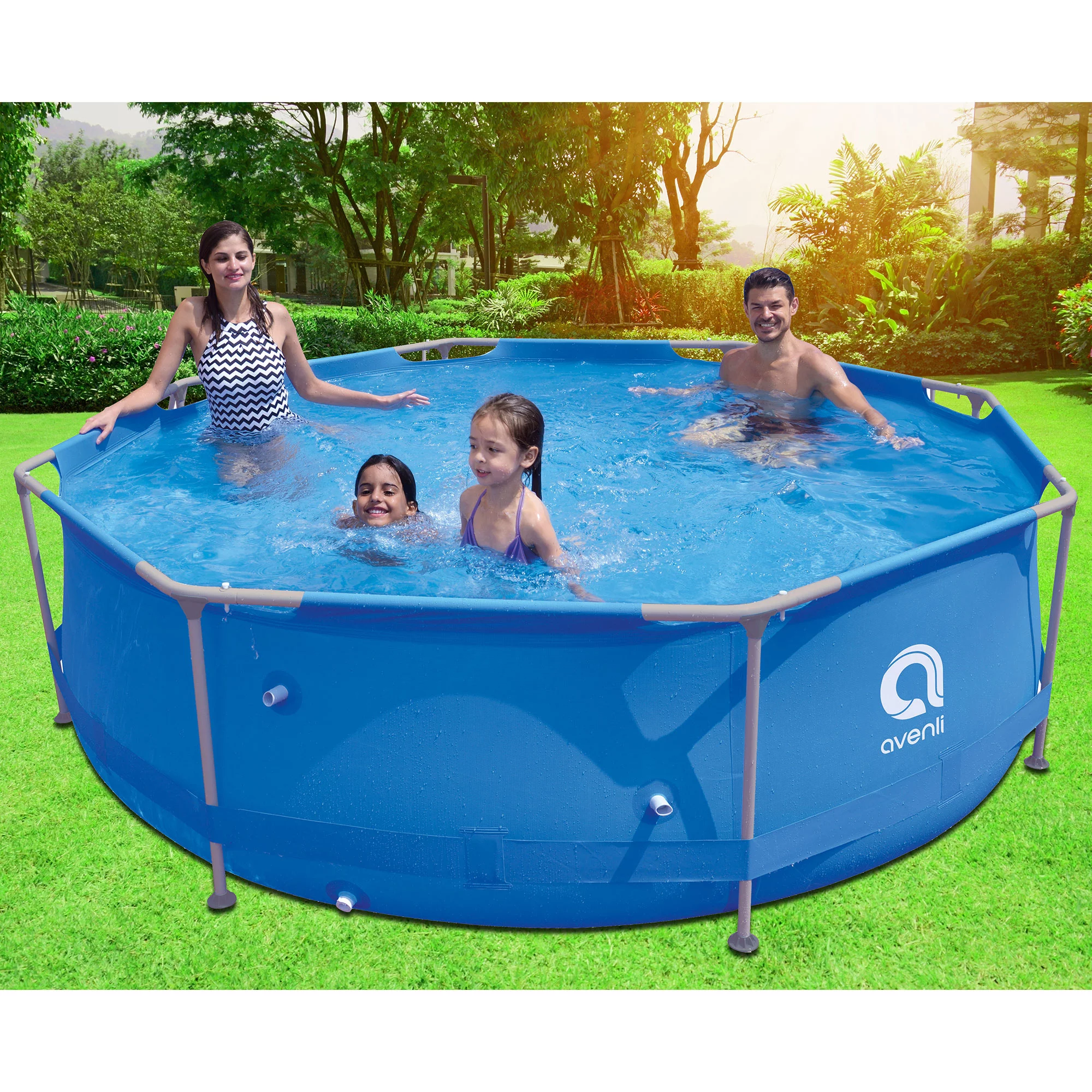 JLeisure Avenli 9ft x 30in 1,158gal Round Frame Easy Assembly Swimming Pool - Womvr