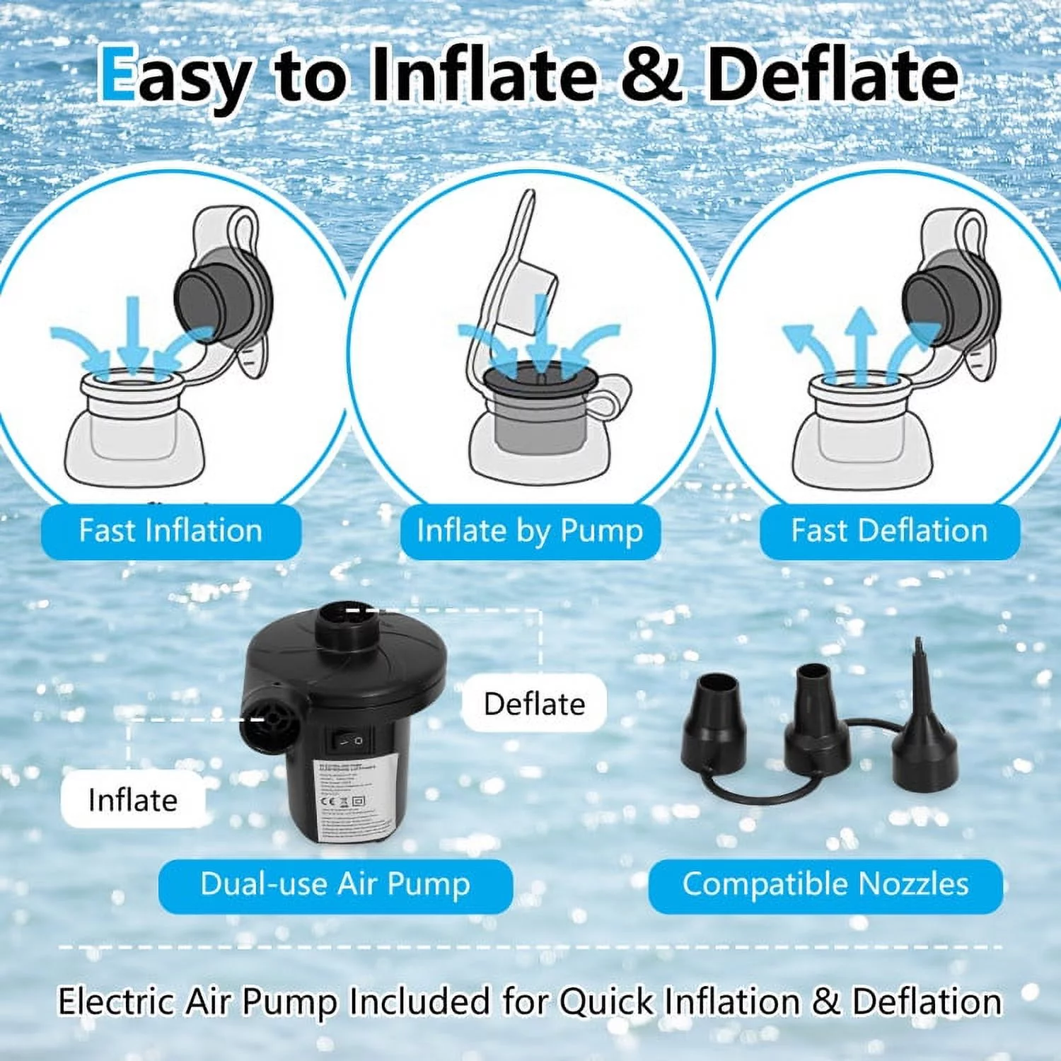 3-Layer Water Floating Mat Foam Pad for Lake, 83