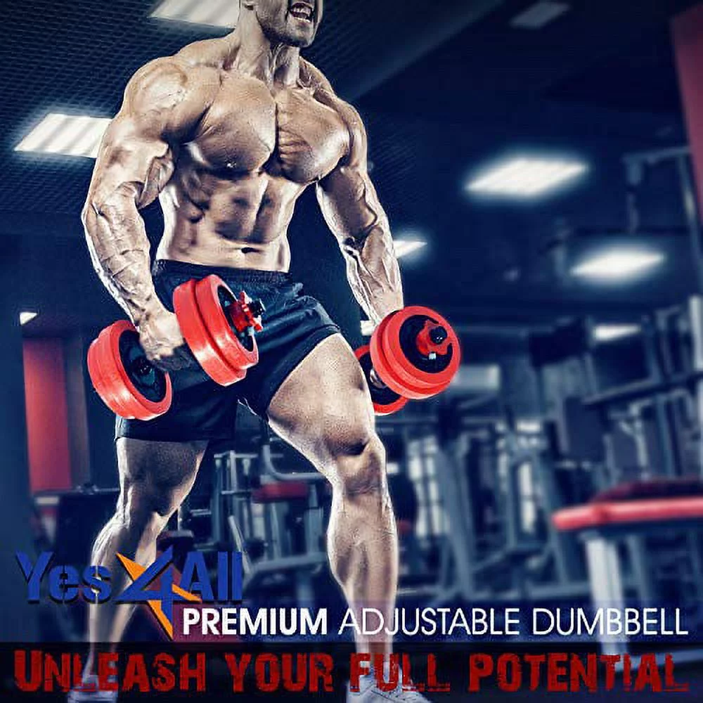 Yes4All 60 lbs Premium Adjustable Dumbbell Weights with Dumbbell Connector, Combo/Set - Womvr