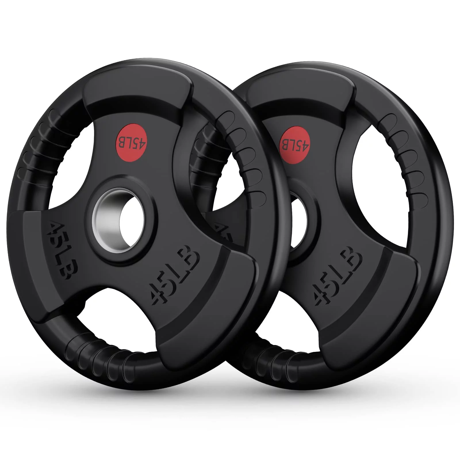 GIKPAL 90lbs Weight Plates 2 Inch Rubber Coated Olympic Weight Plate for Weightlifting in Home Gym, Solid Cast Iron Bumper Plates for Barbell - Womvr