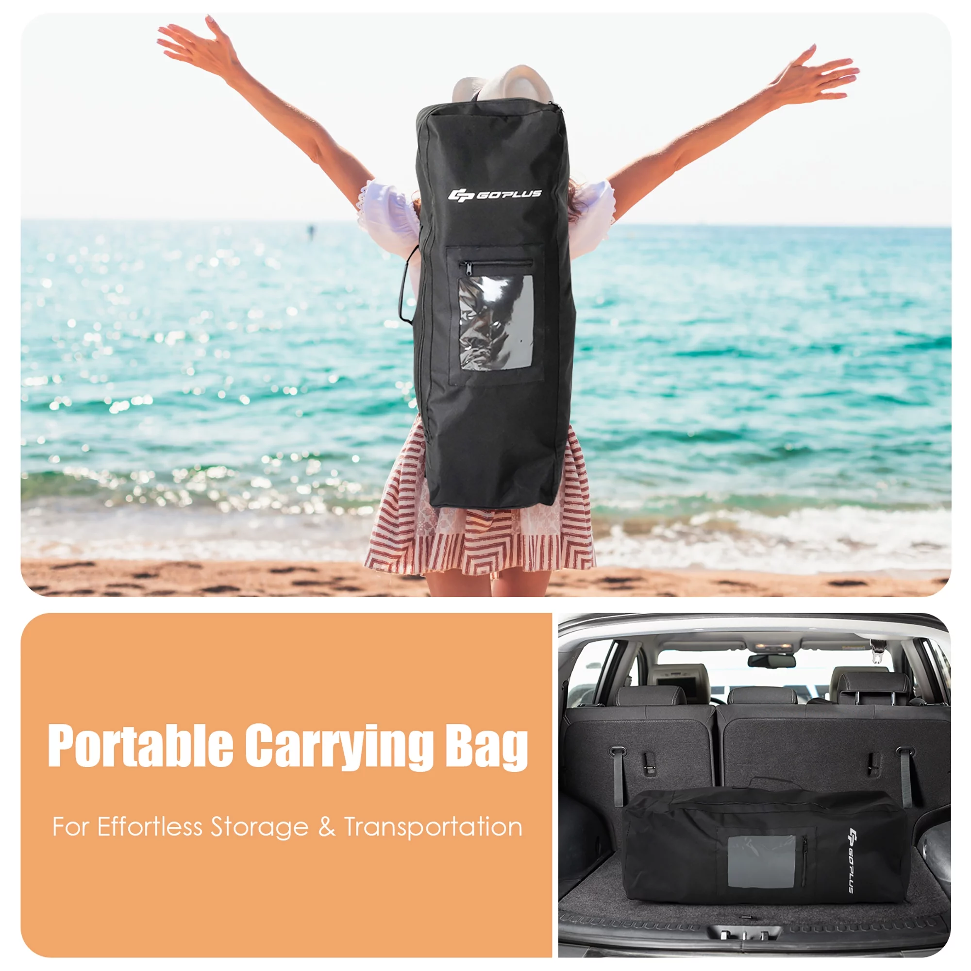 Goplus 10.5' Inflatable Stand Up Paddle Board Surfboard W/ Aluminum Paddle Pump Orange - Womvr