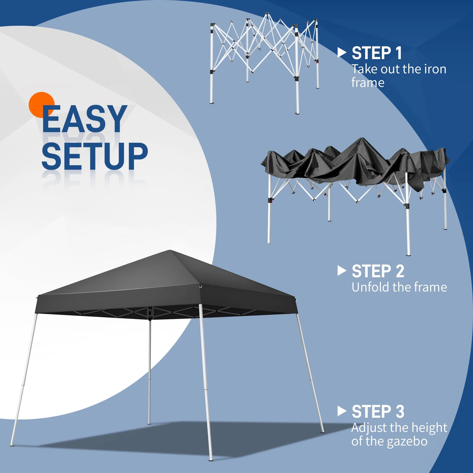 Zimtown 10ft x 10ft Base/8ft x 8ft Top Pop up Canopy Tent Instant Practical Waterproof Folding Tent with Carry Bag - Womvr