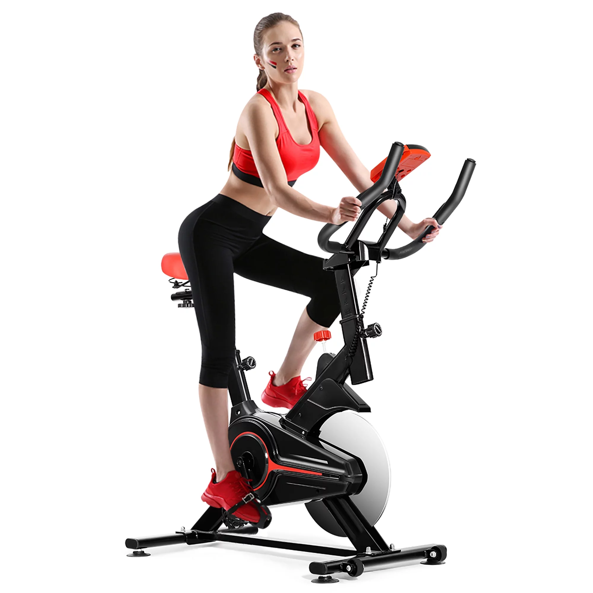 Indoor Exercise Bike Fitness Cardio W/4-way Adjustable Seat - Womvr