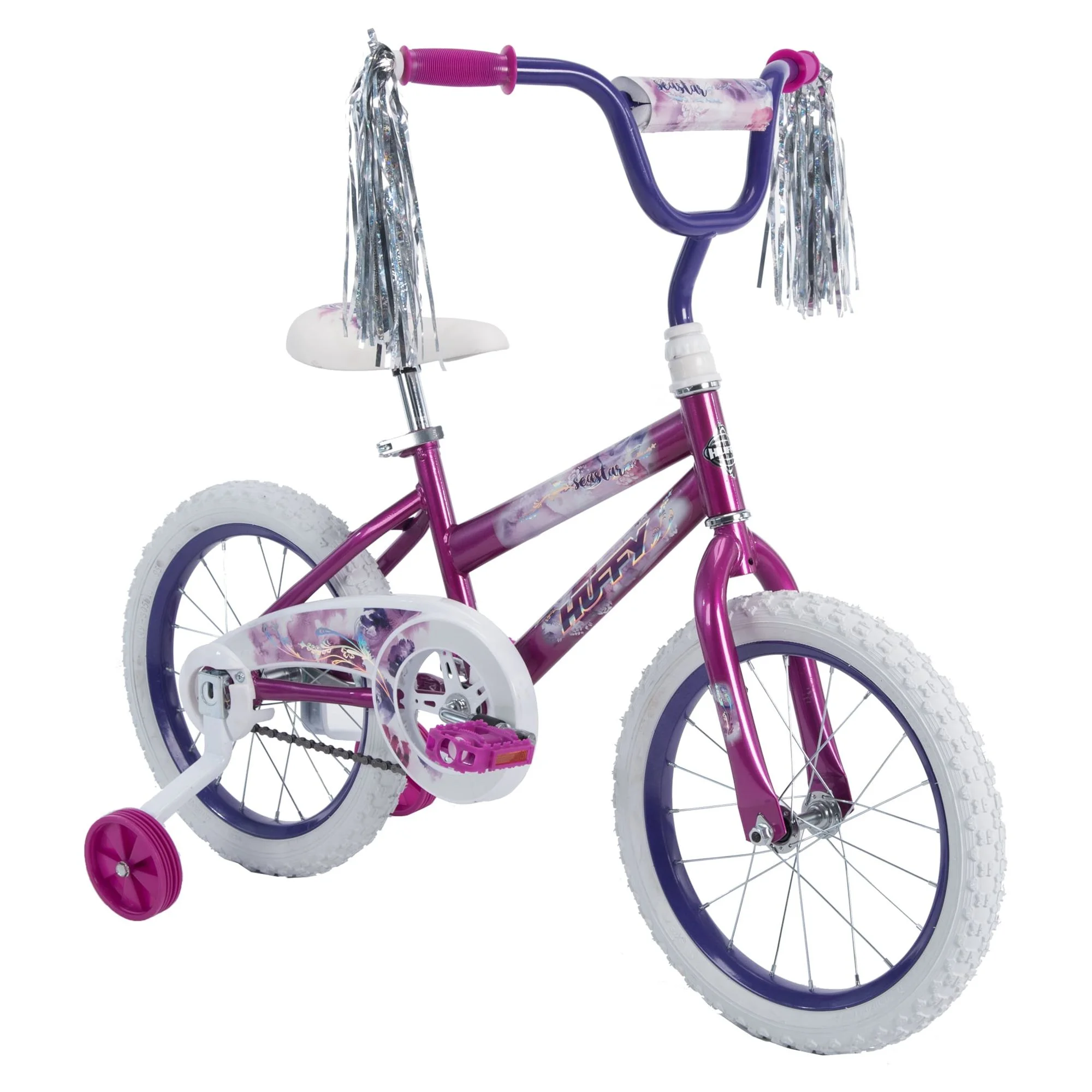 Huffy 16 in. Sea Star Kids Bike for Girls Ages 4 and up, Child, Metallic Purple - Womvr