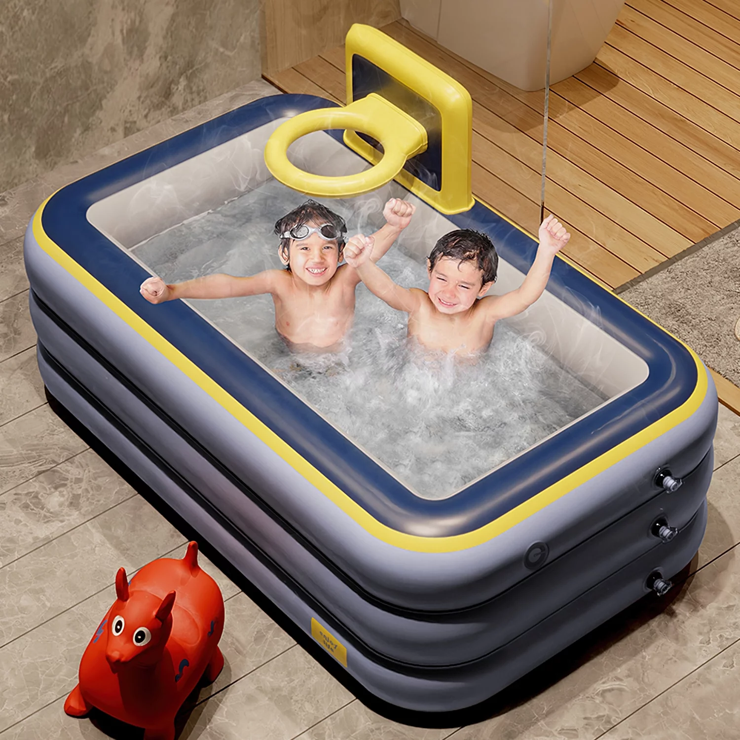 SPOWAY Blow up Pool, Inflatable Pool for Kids, Swimming Pool, Swim Center Family Inflatable Pool for Ages 6+ - Womvr