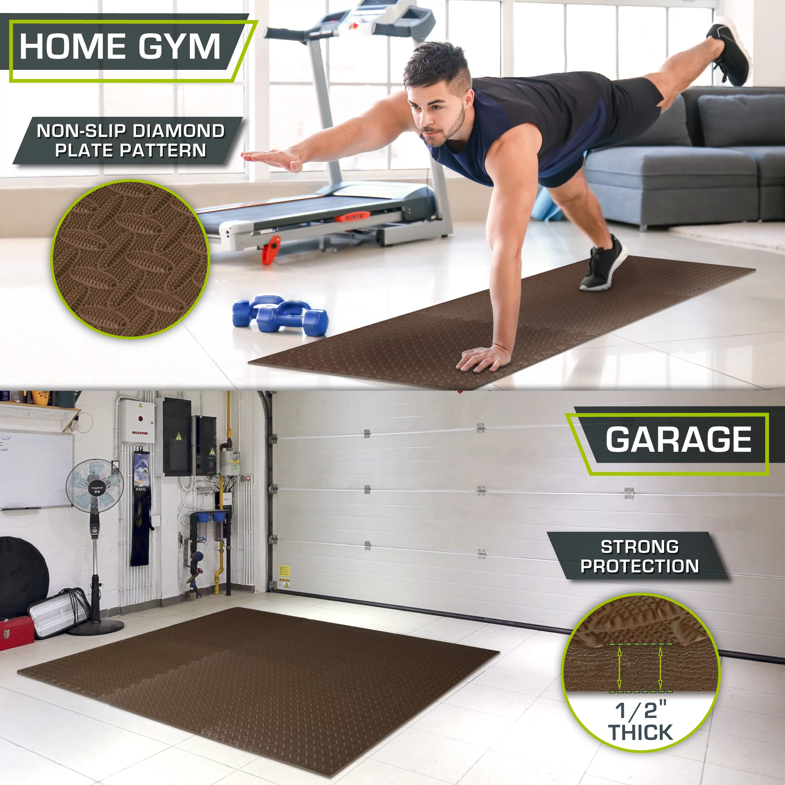 ProsourceFit Puzzle Exercise Mat, 1/2