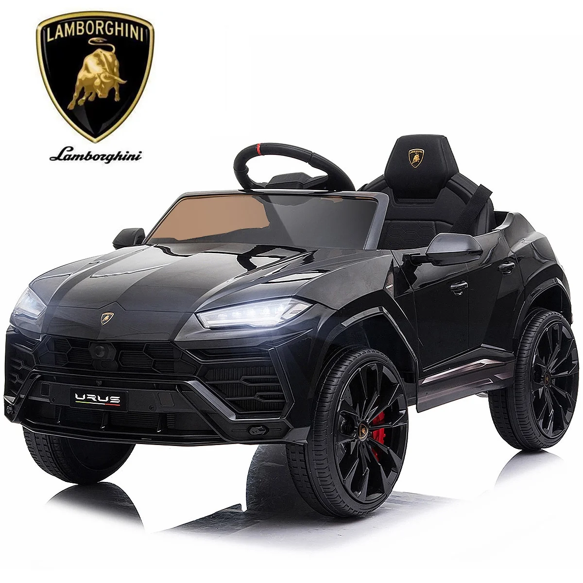 FUNTOK Lamborghini Urus 12V Electric Powered Ride on Car for Kids, with Remote Control, Foot Pedal, MP3 Player and LED Headlights - Womvr