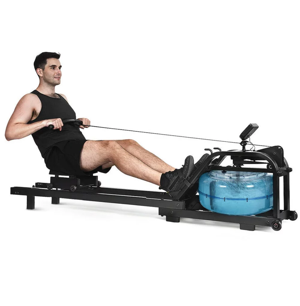 FITPHER Water Resistance Rowing Machine Resistance Metal Dual-Track Healthy Indoor Gym Equipment for Fitness (Irony) - Womvr
