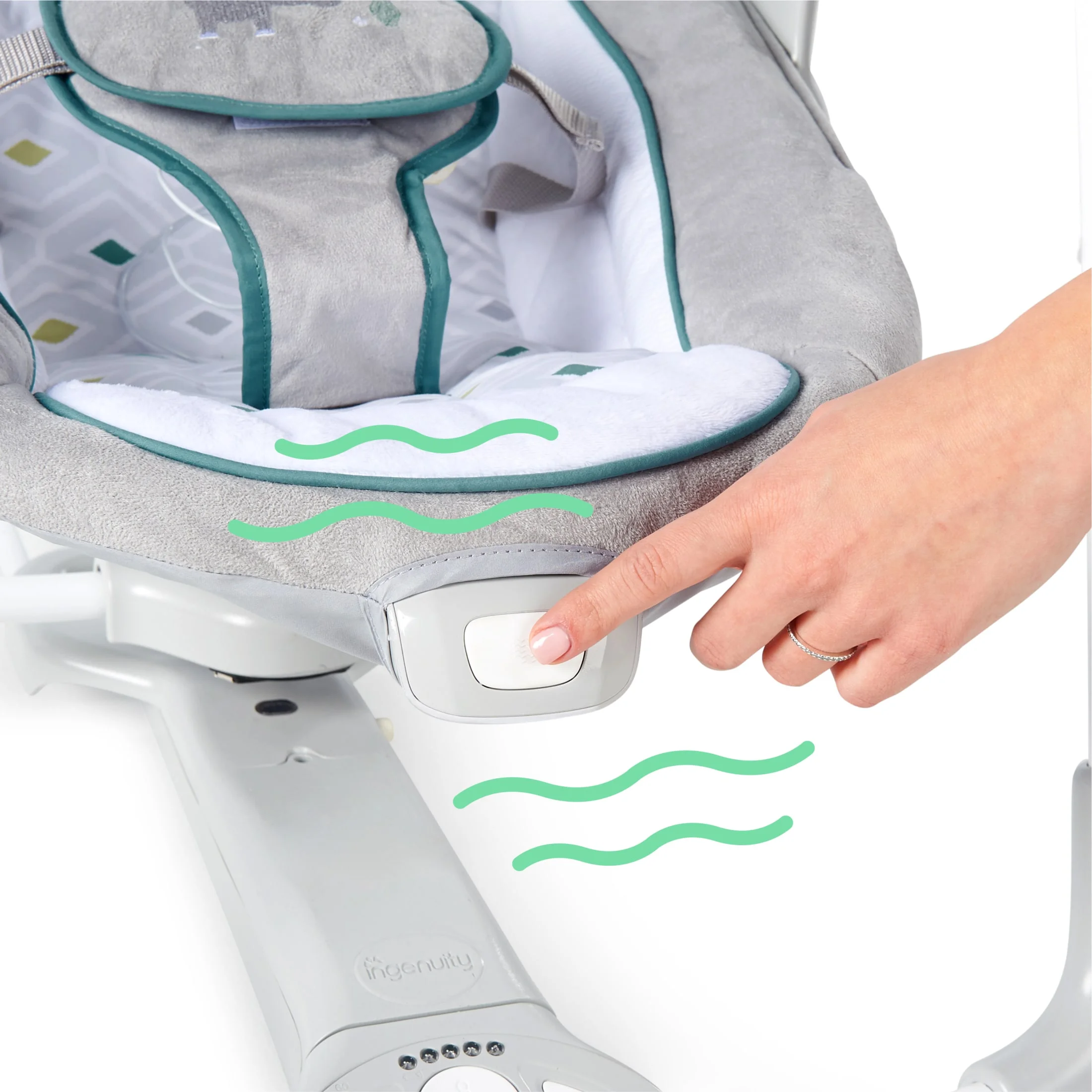 Ingenuity Convert Me 2-in-1 Portable Vibrating Baby Swing Nash, Infant, Gray - Womvr