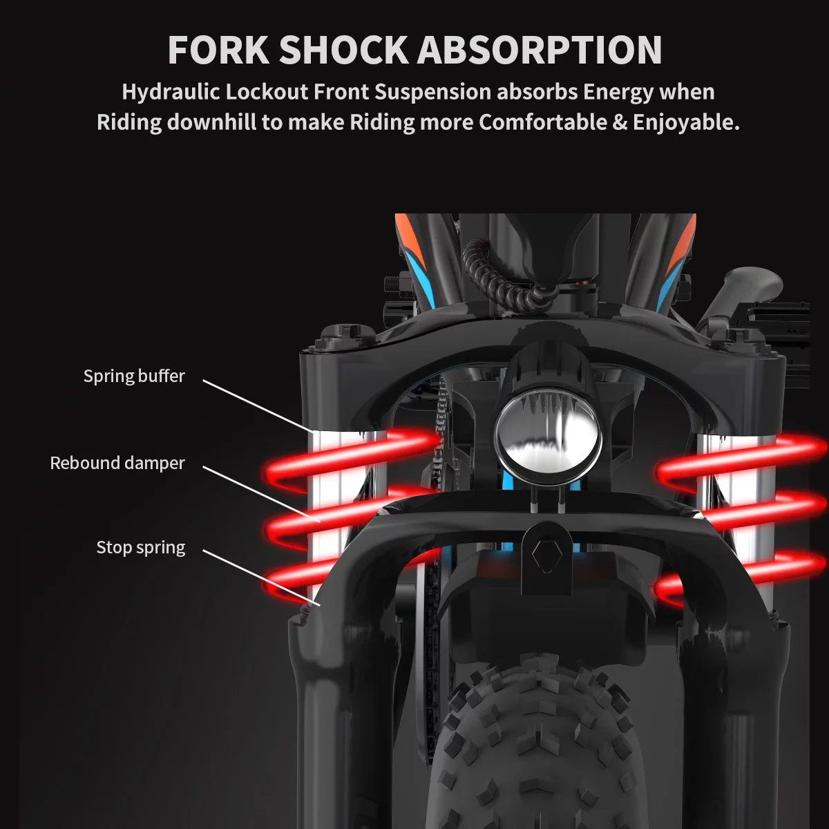 Aostirmotor Electric Mountain Bike 750W 48V15Ah Removable Lithium Battery, Fat Tire Ebike 26x4.0 inch Electric Bike for Adults - Womvr