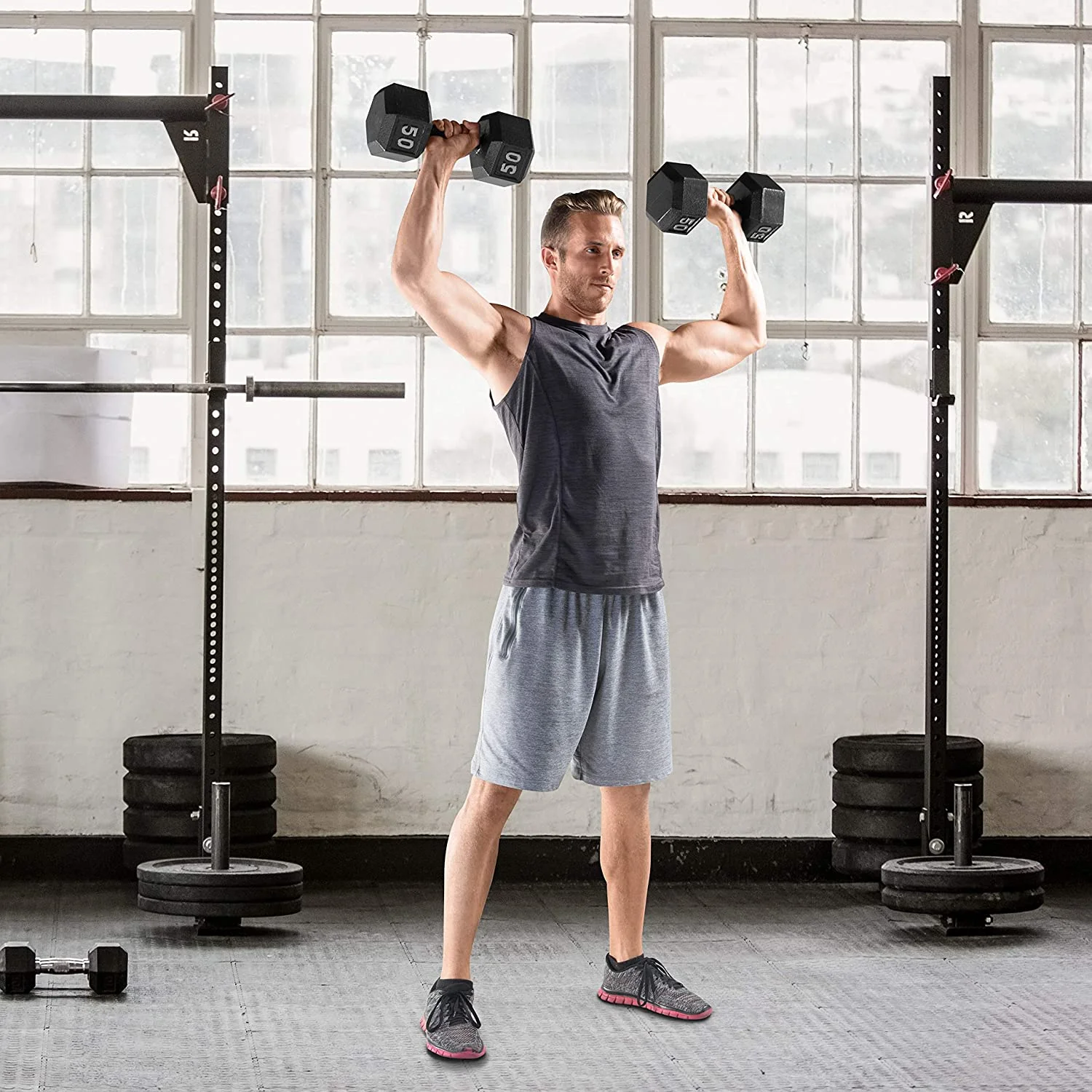 CAP CAST IRON HEX DUMBBELL, BLACK, Single - Womvr