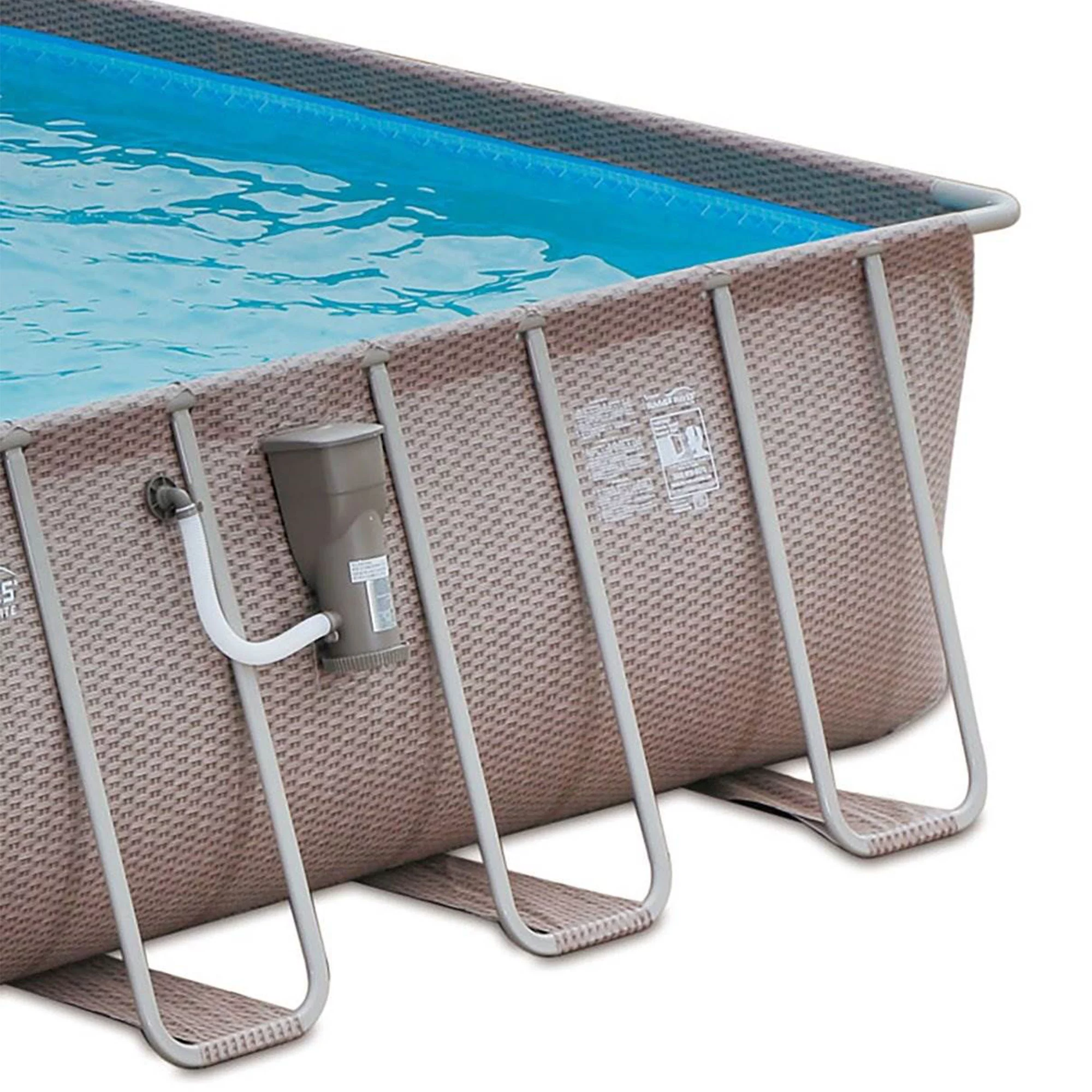 Summer Waves 24 x 12 x 4.5' Rectangle Above Ground Frame Swimming Pool Set - Womvr