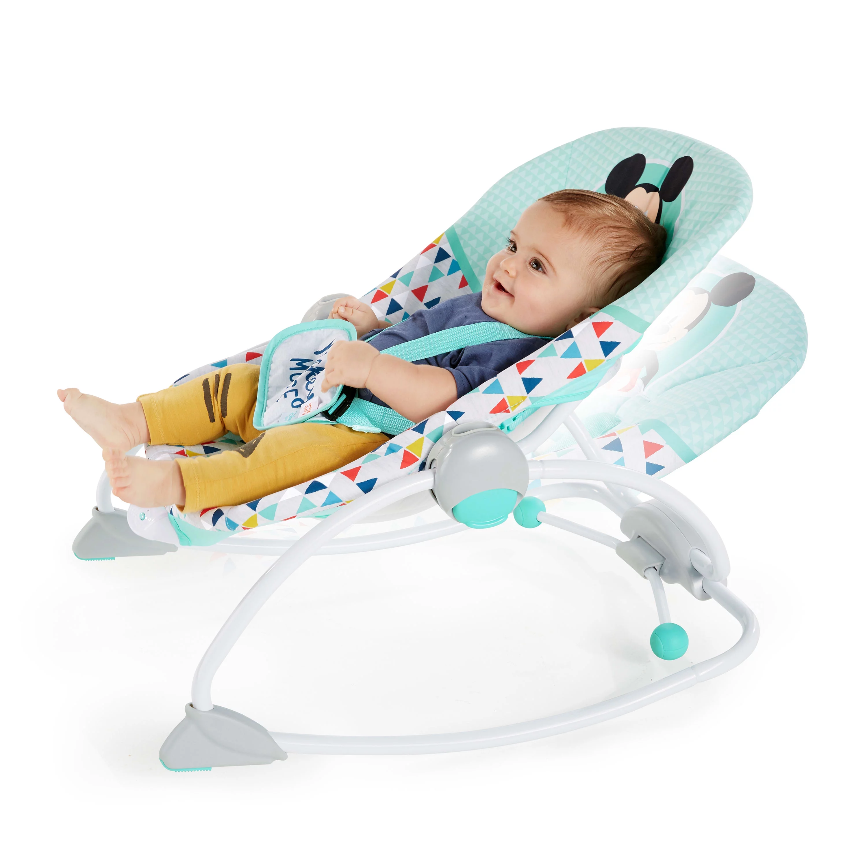 Disney Baby 2-in-1 Slip Resistant Vibrating Infant & Toddler Baby Rocker Chair, Mickey Mouse by Bright Starts - Womvr
