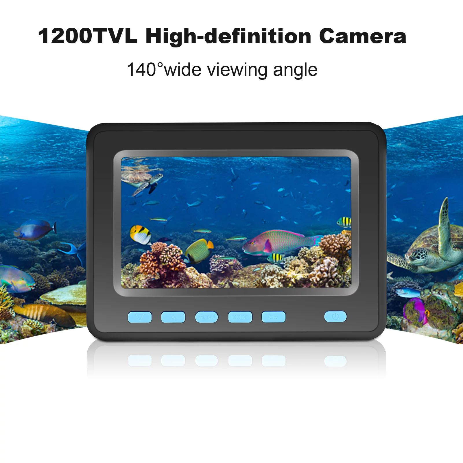 Htovila 20M30M 1200TVL Underwater Fishing Fish Finder 4.3'' LCD Monitor 8PCS IR for Ice Boat Fishing - Womvr
