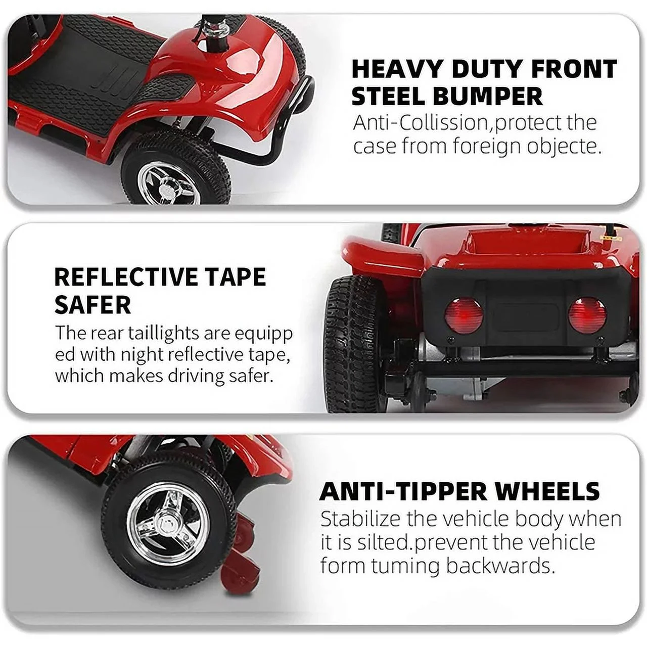 Engwe 4 Wheel Powered Mobility Scooters,Foldable Electric Wheelchair for Seniors-Red - Womvr