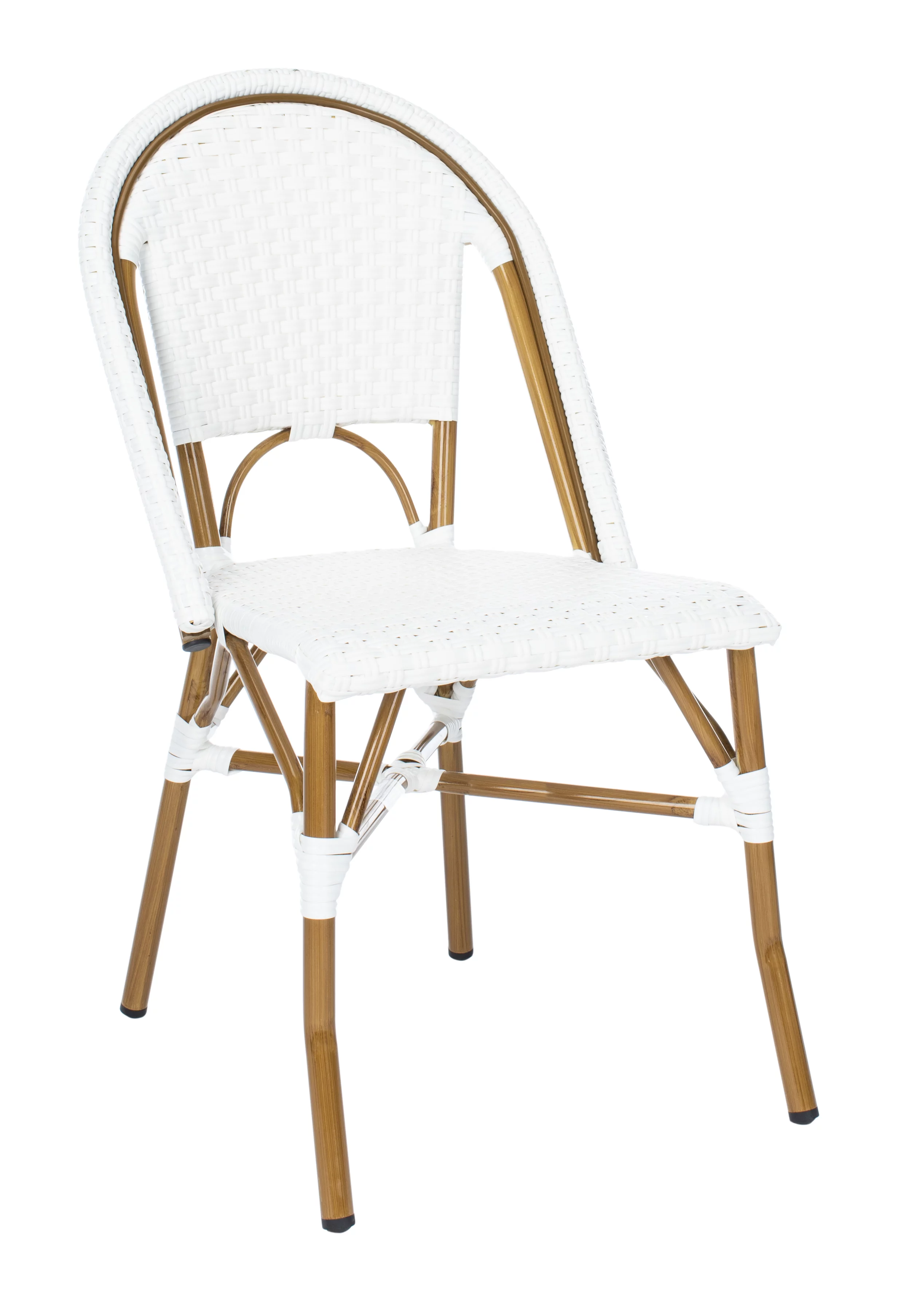 SAFAVIEH Salcha Outdoor French Bistro Side Chair, Blue/White, Set of 2 - Womvr