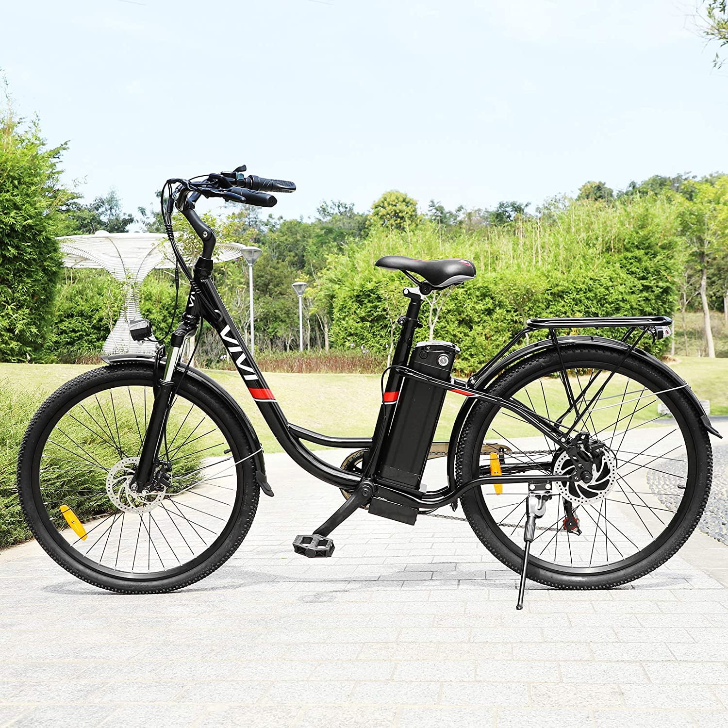 Vivi Electric Bike 26'' Electric Bike for Adults 500W Electric Bike with 48V Removable Battery, Electric Commuter Cruiser Bike 20MPH & 50 Mile City Electric Bike with Cruise Control - Womvr