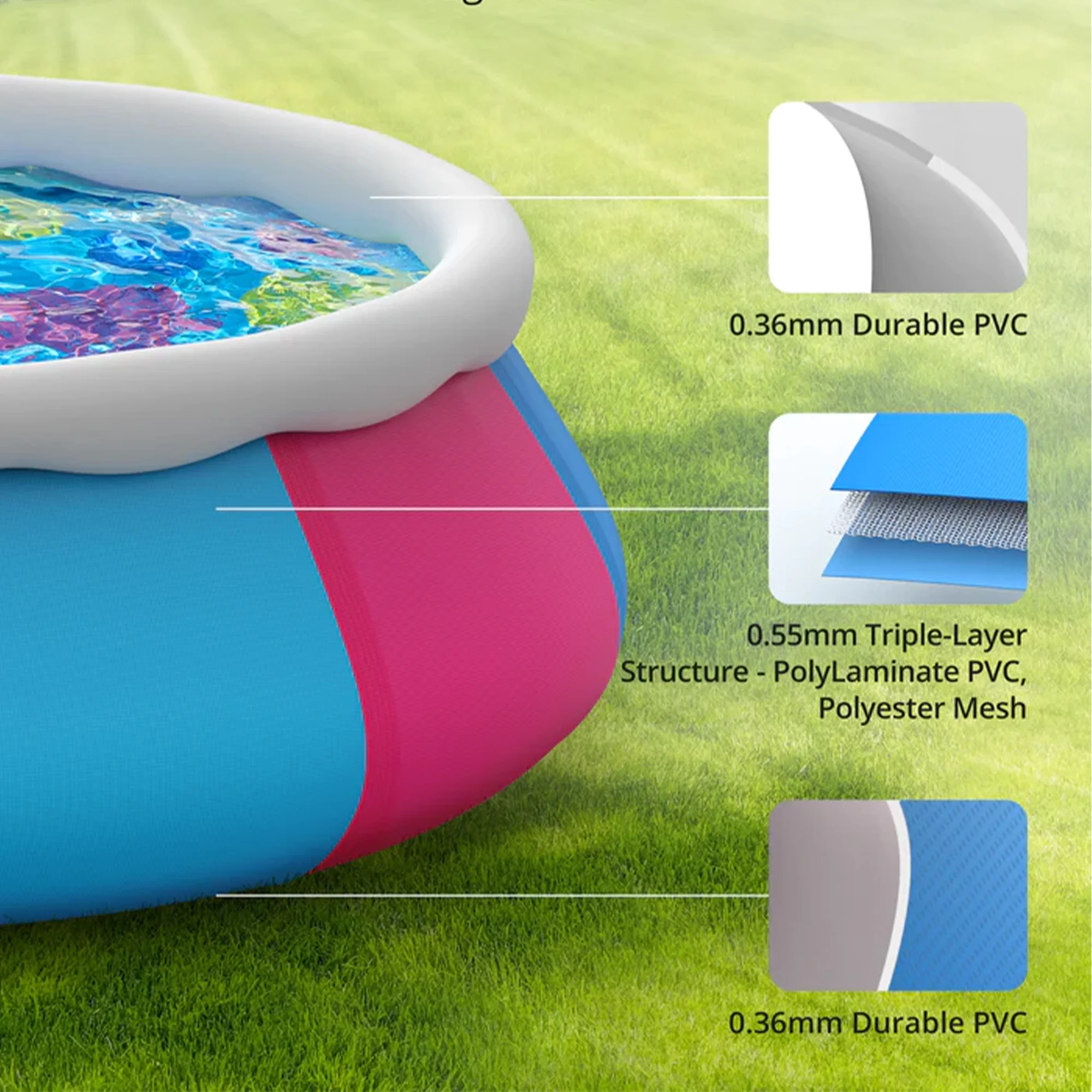 SUGIFT 10ft x 30in Easy Set Inflatable Swimming Pool - Womvr