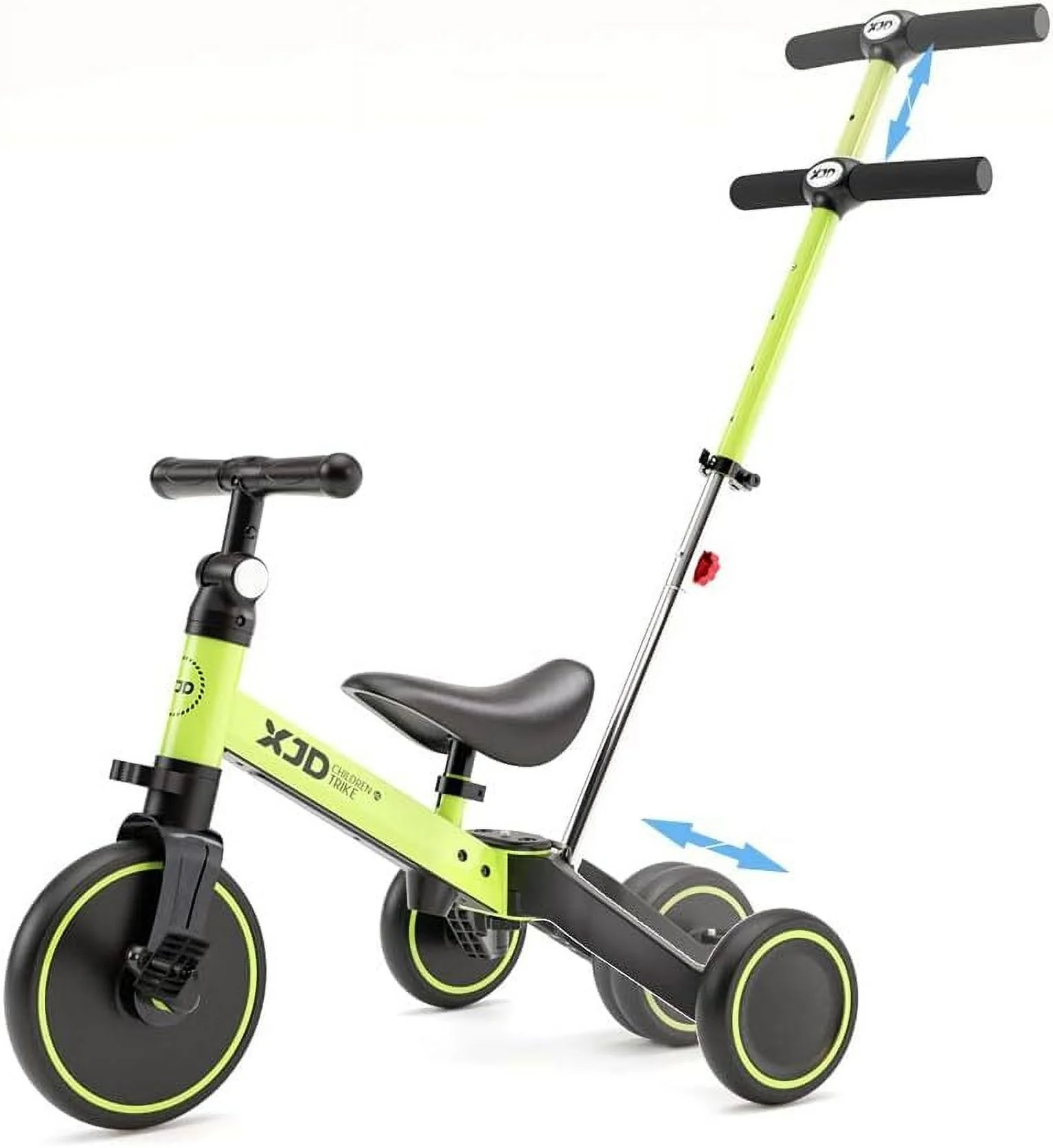 XJD 7 in 1 Toddler Tricycle with Push Handle,Toddler Bike for 1-3 Years Old Boy Girl, Toddler Push Tricycle, Baby Bike Balance Bike with Adjustable Seat Height and Removable Pedal - Womvr