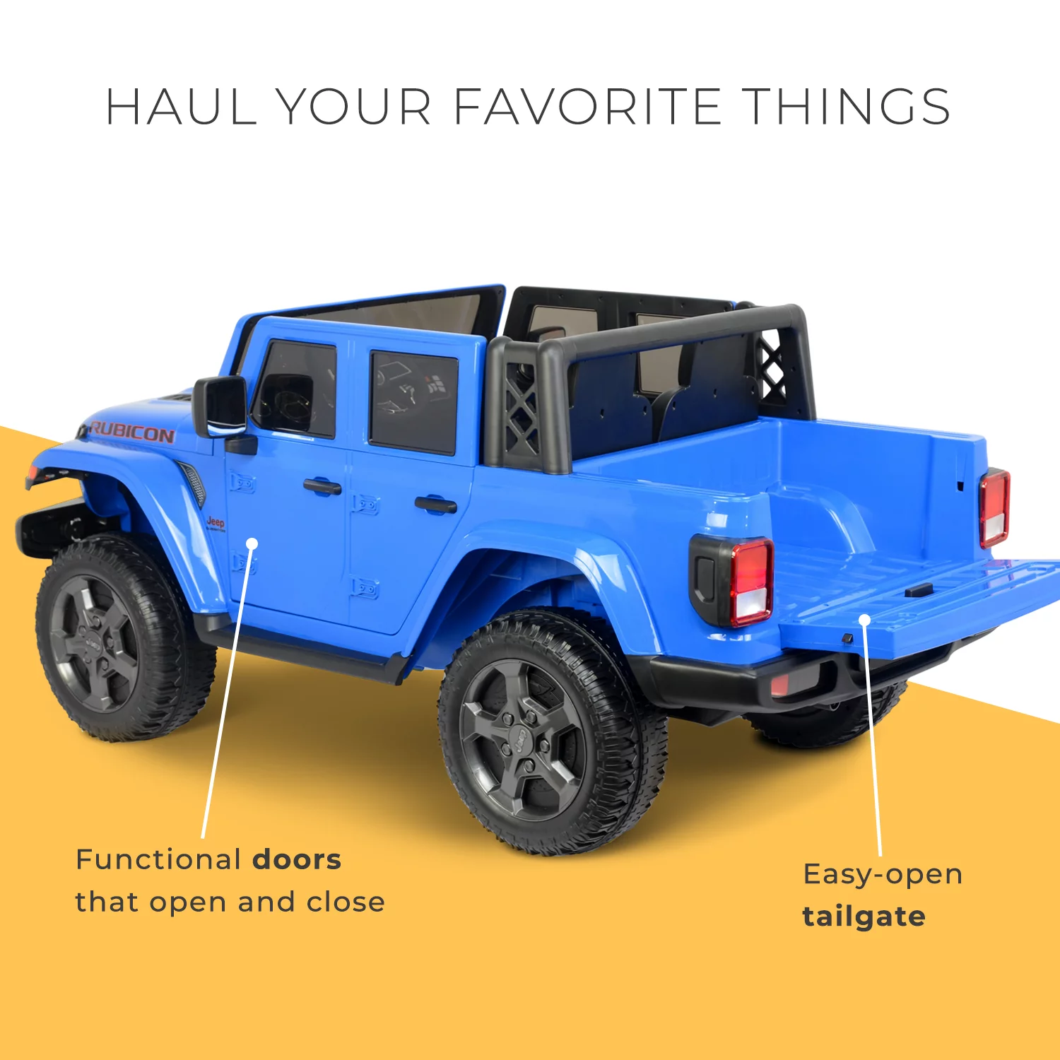 12V Jeep Gladiator Battery Powered Ride-on by Hyper Toys, Grey, for a Child Ages 3-8 - Womvr