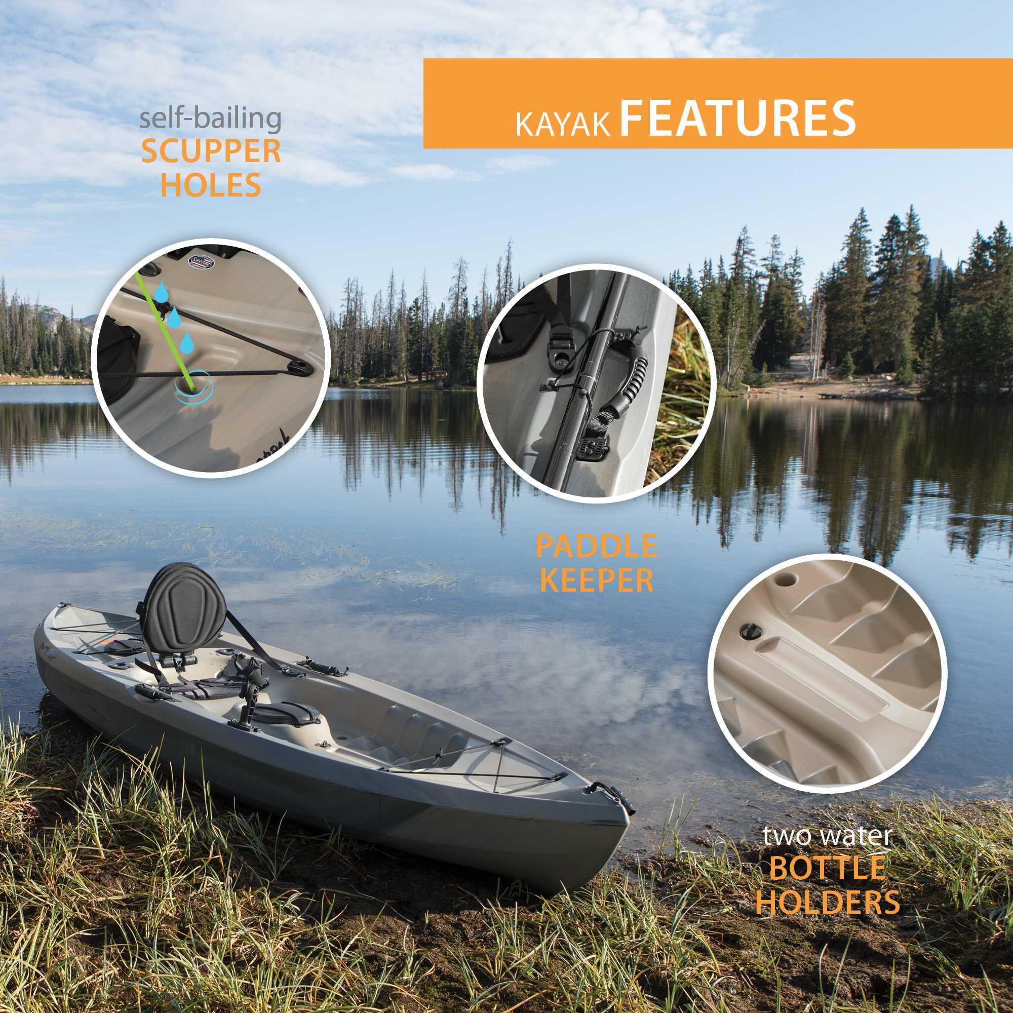 Lifetime Tamarack Angler 100 Fishing Kayak - Olive Green (90539) - Womvr