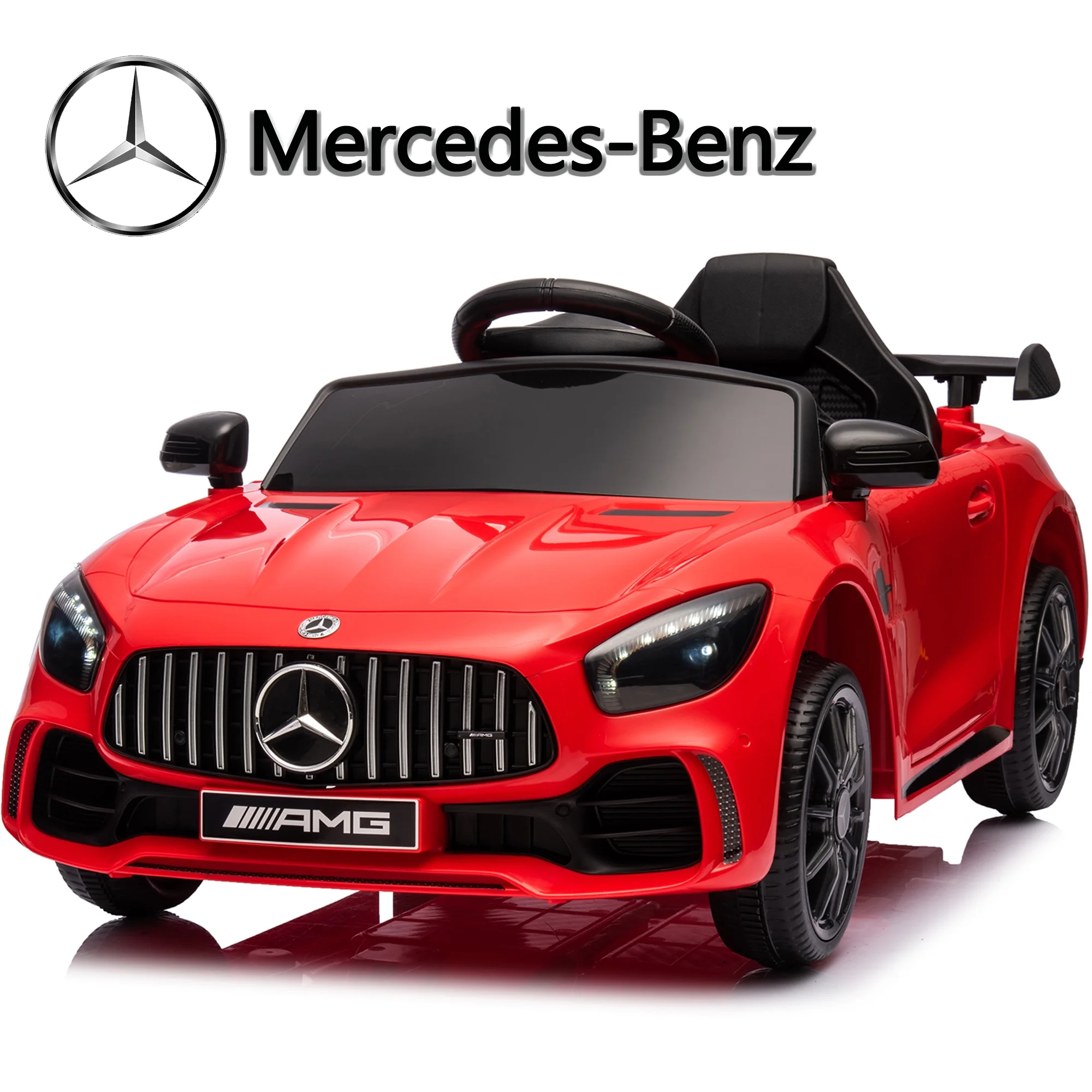 12V Ride on Car for Girls and Boys Licensed Mercedes Benz Electric Vehicle, MP3, Bluetooth, Ride On Toy for 3-5 Years Old, Red - Womvr