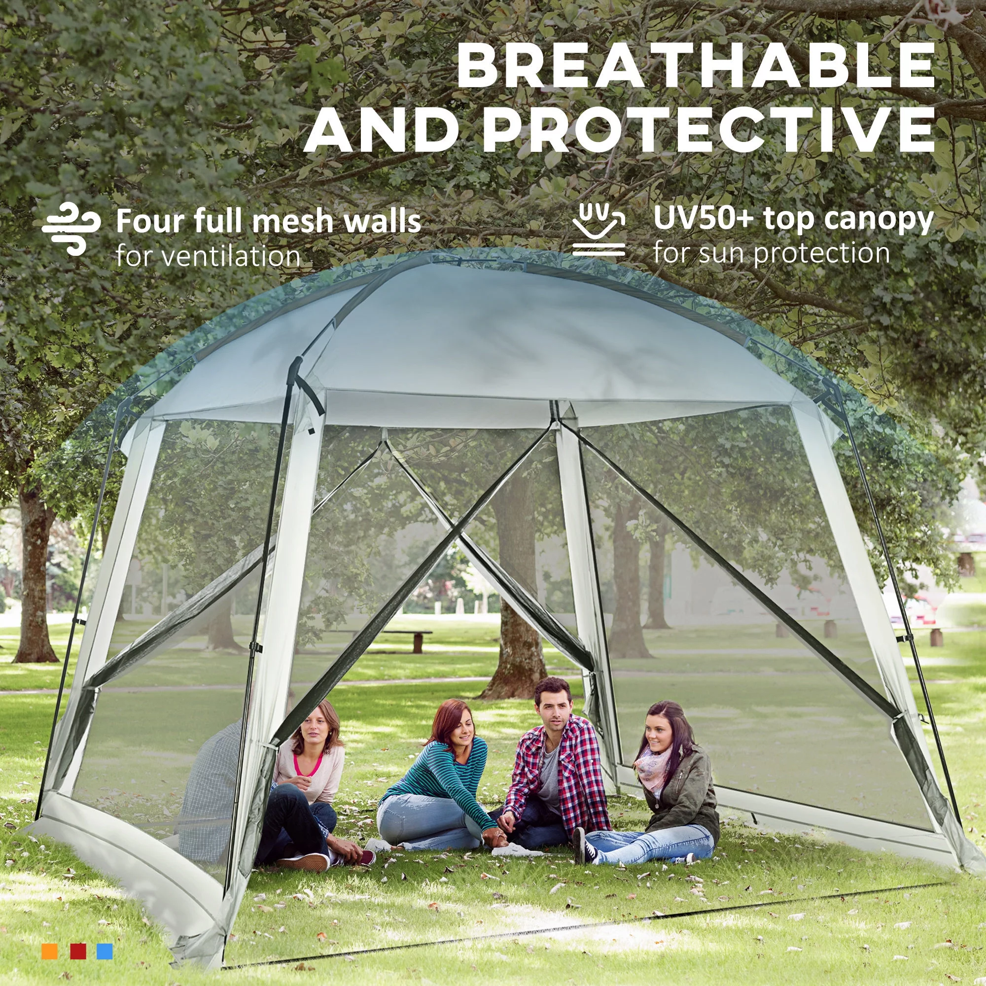 Outsunny Screen Tent, 10' x 10' Screen House Room with UV50+ Protection - Womvr