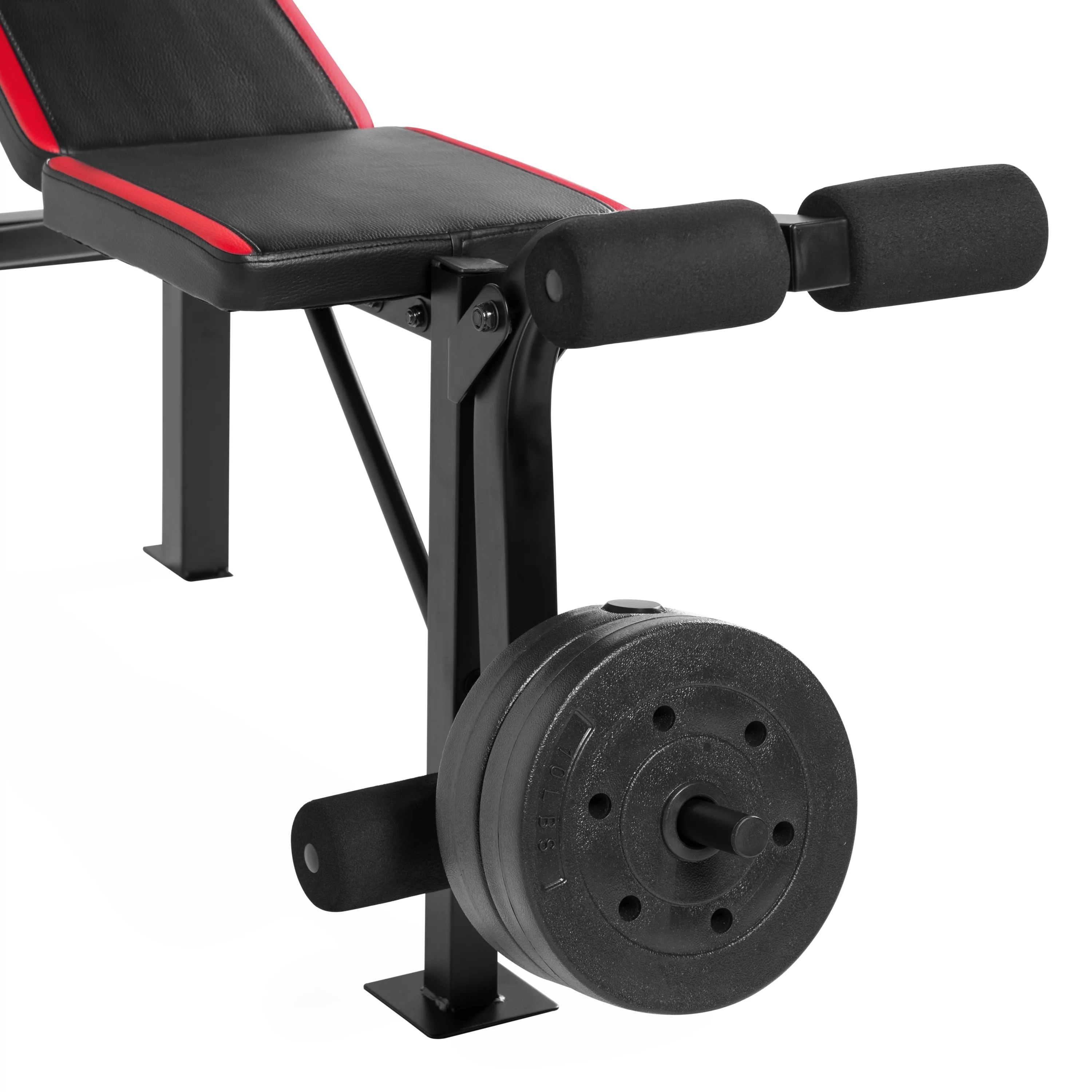 CAP Strength Adjustable Standard Combo Weight Bench with Rack and Leg Extension and 90 lb. Vinyl Weight Set - Womvr