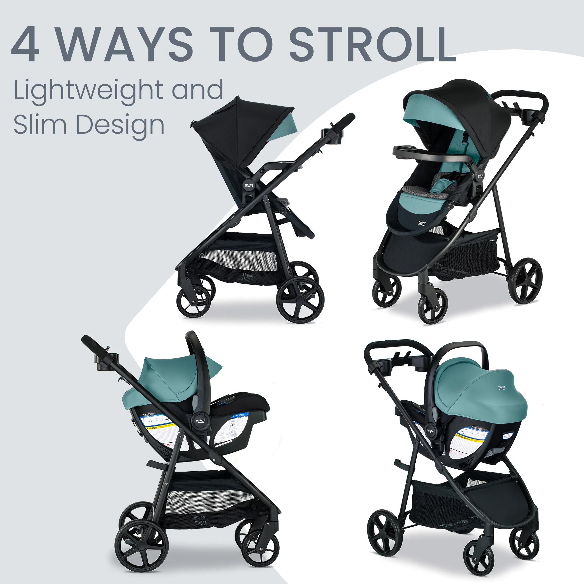 Britax Willow Brook S+ Baby Travel System, Infant Car Seat and Stroller Combo, Graphite Onyx - Womvr