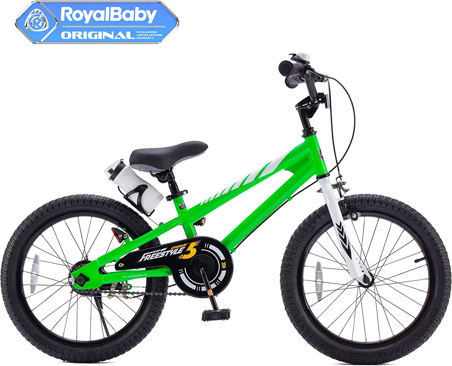 Royalbaby BMX Freestyle 18 In Kid's, Boys and Girls Bike with Two Hand Brakes, Blue - Womvr