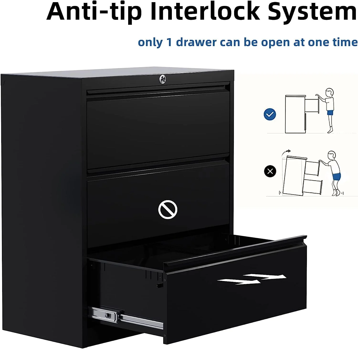 SUPEER 4 Drawer File Cabinet , Metal Vertical File Storage Cabinet with Lock, Office Home Steel Vertical File Cabinet for A4 Letter /Legal Size, 14.96