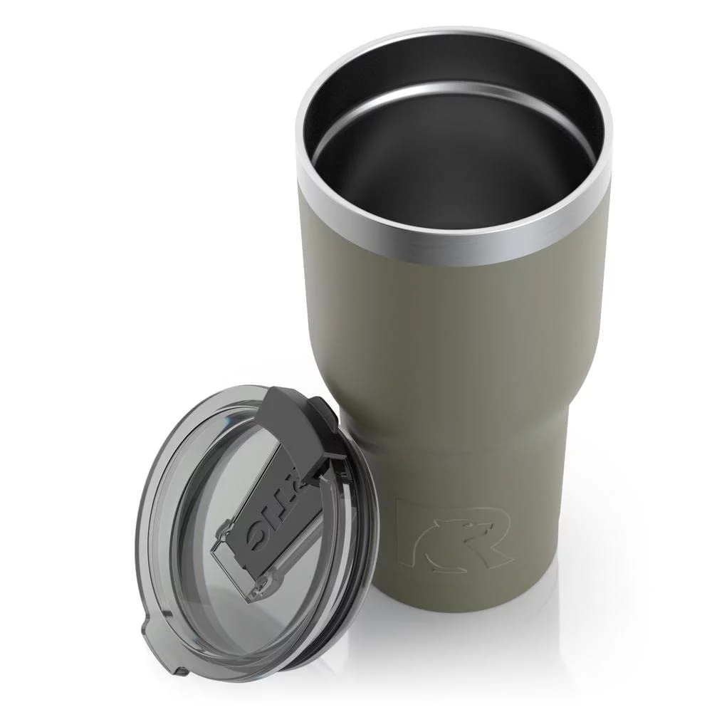 RTIC 30 OZ Insulated Tumbler Stainless Steel Coffee Travel Mug with Lid, Spill Proof, Hot Beverage and Cold, Portable Thermal Cup for Car, Camping, Deep Harbor - Womvr