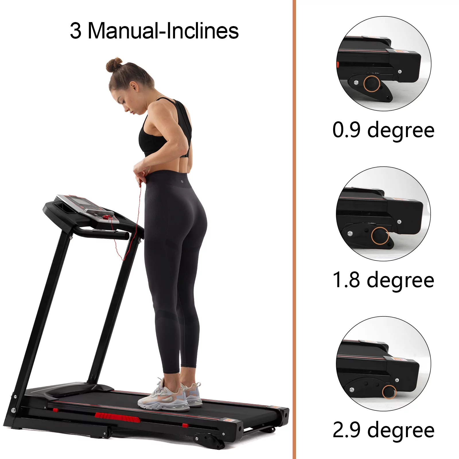 OBENSKY Folding Treadmill for Home Electric 3.5 HP Foldable Running Machine w/Incline - Womvr