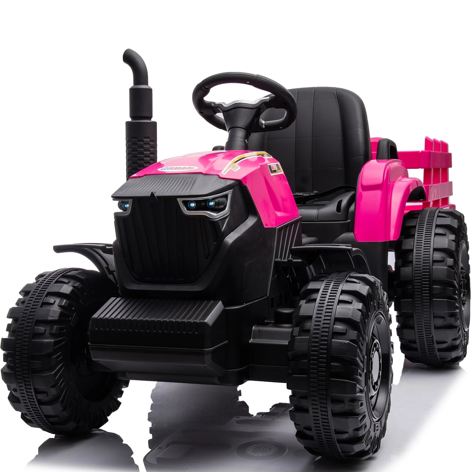 Hikiddo 24 Volt Ride on Toys, Kids Electric Ride On Tractor with Trailer & Remote - Green - Womvr