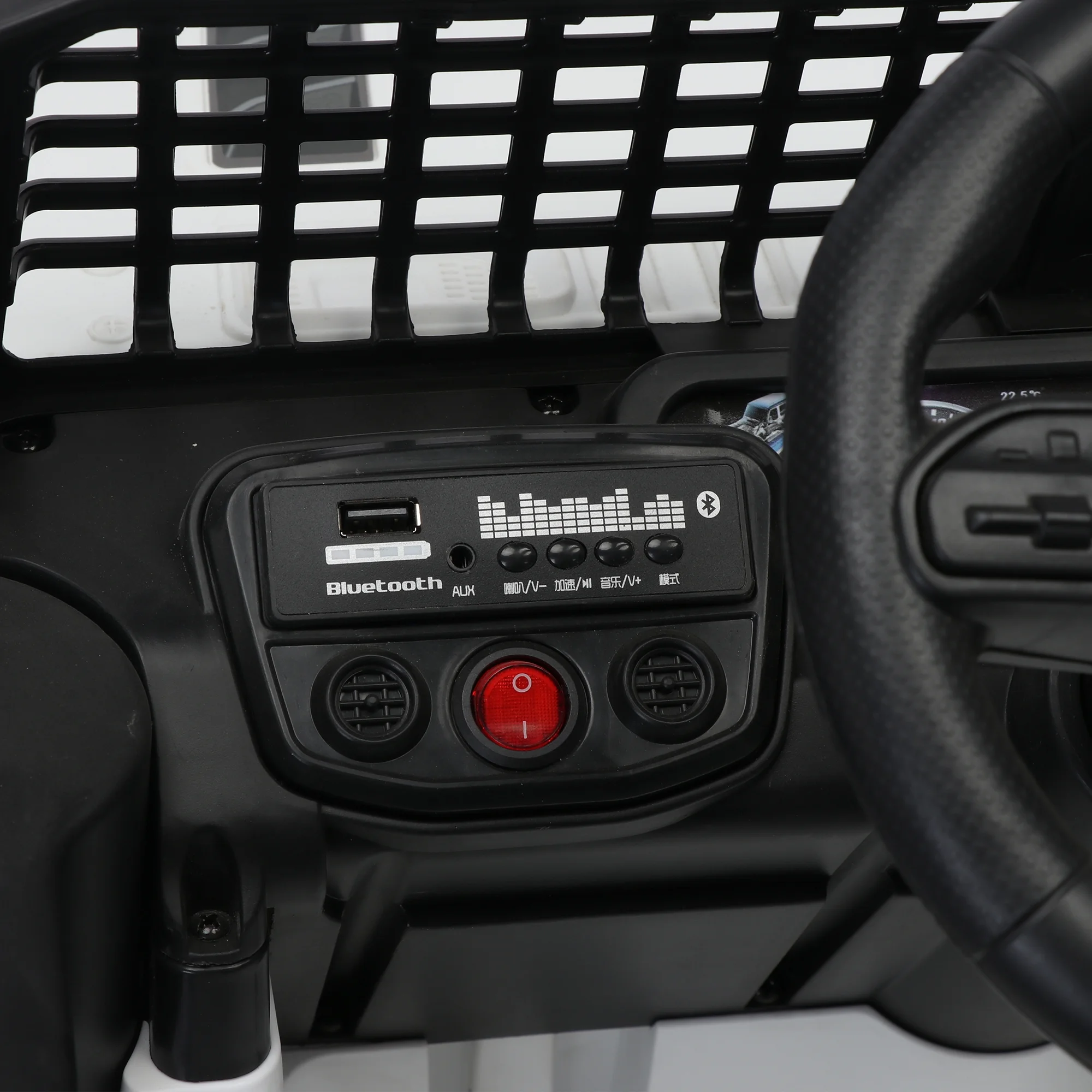 Kids Ride on Truck with Parents Remote Control, 12V 7A Battery Powered Electric Car Vehicle Toy with 3 Speed, USB, MP3, Bluetooth, LED Light, Safety Belt, Electric Car for Kids (Black) - Womvr