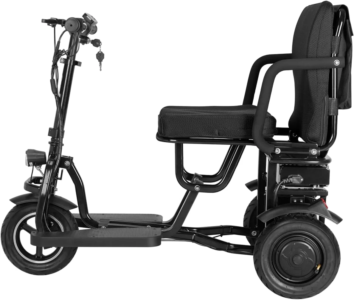 Foldable 3 Wheel Mobility Scooter w Lithium Battery for 300lbs, 700W, 20Miles - Womvr