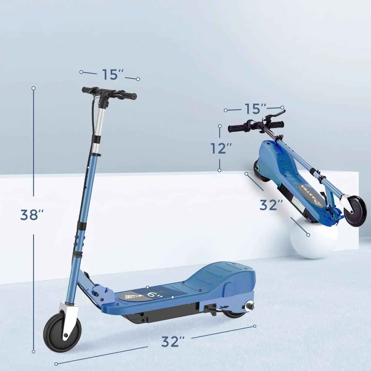 Maxtra Scooters E100 Electric Scooter for Kids Ages 6-12 - Up to 10 Mph, Foldable and Adjustable Handlebar - Womvr