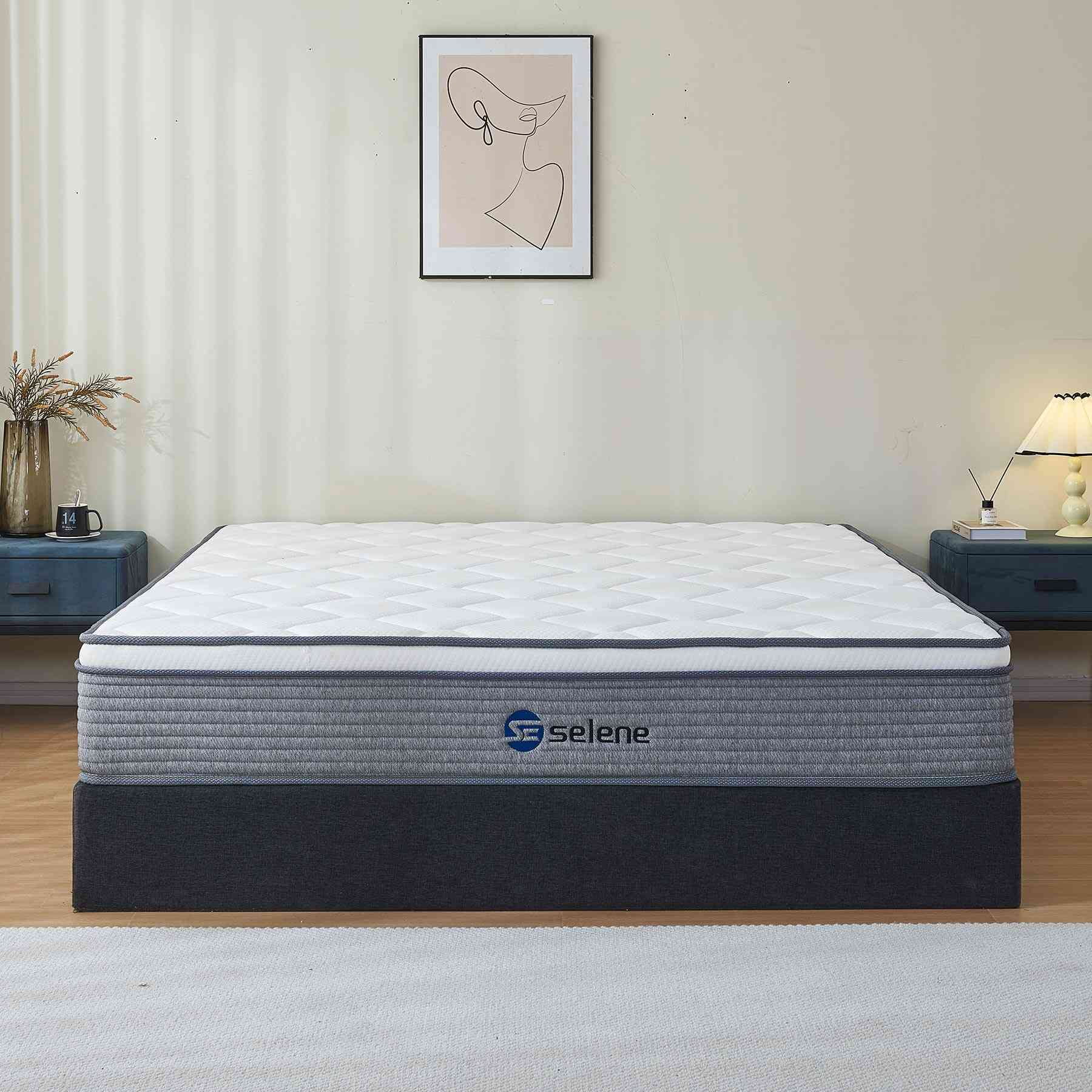 Selene Queen Size Mattress, 10 Inch Memory Foam Hybrid Mattress Queen, Pocket Spring Mattress in a Box for Motion Isolation, Edge Support, Pressure Relief, CertiPUR-US - Womvr