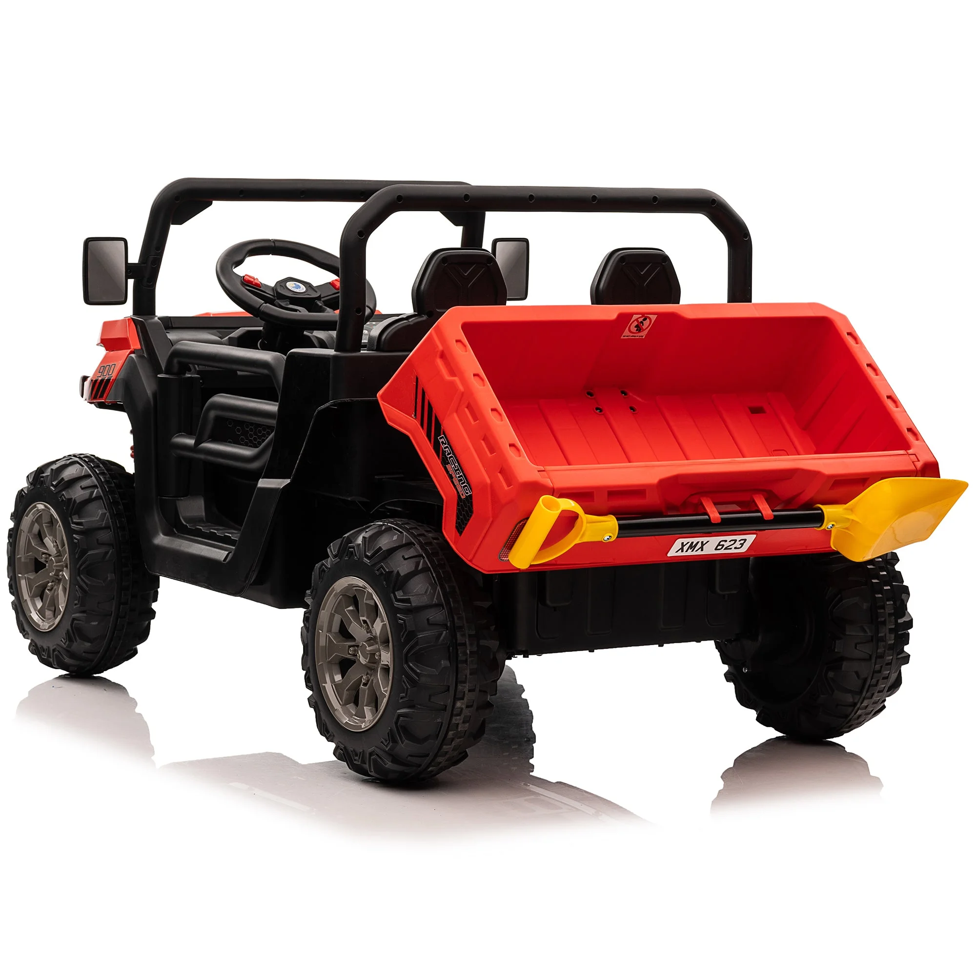 24V Kids Ride on Car UTV, 2 Seater Electric Powered Ride on Toys Truck with Trailer Remote Control - Womvr