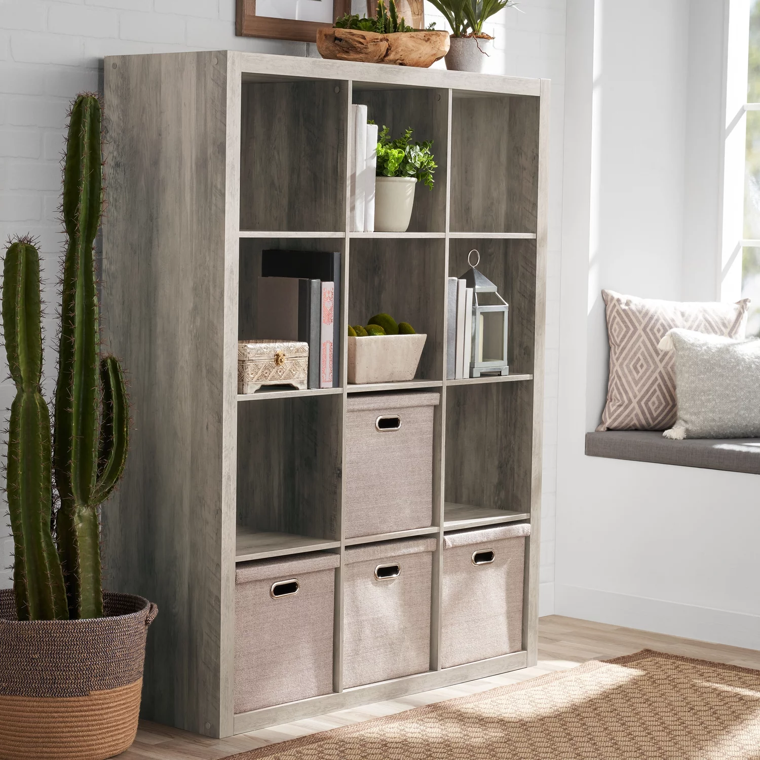 Better Homes & Gardens 12-Cube Storage Organizer, Natural - Womvr