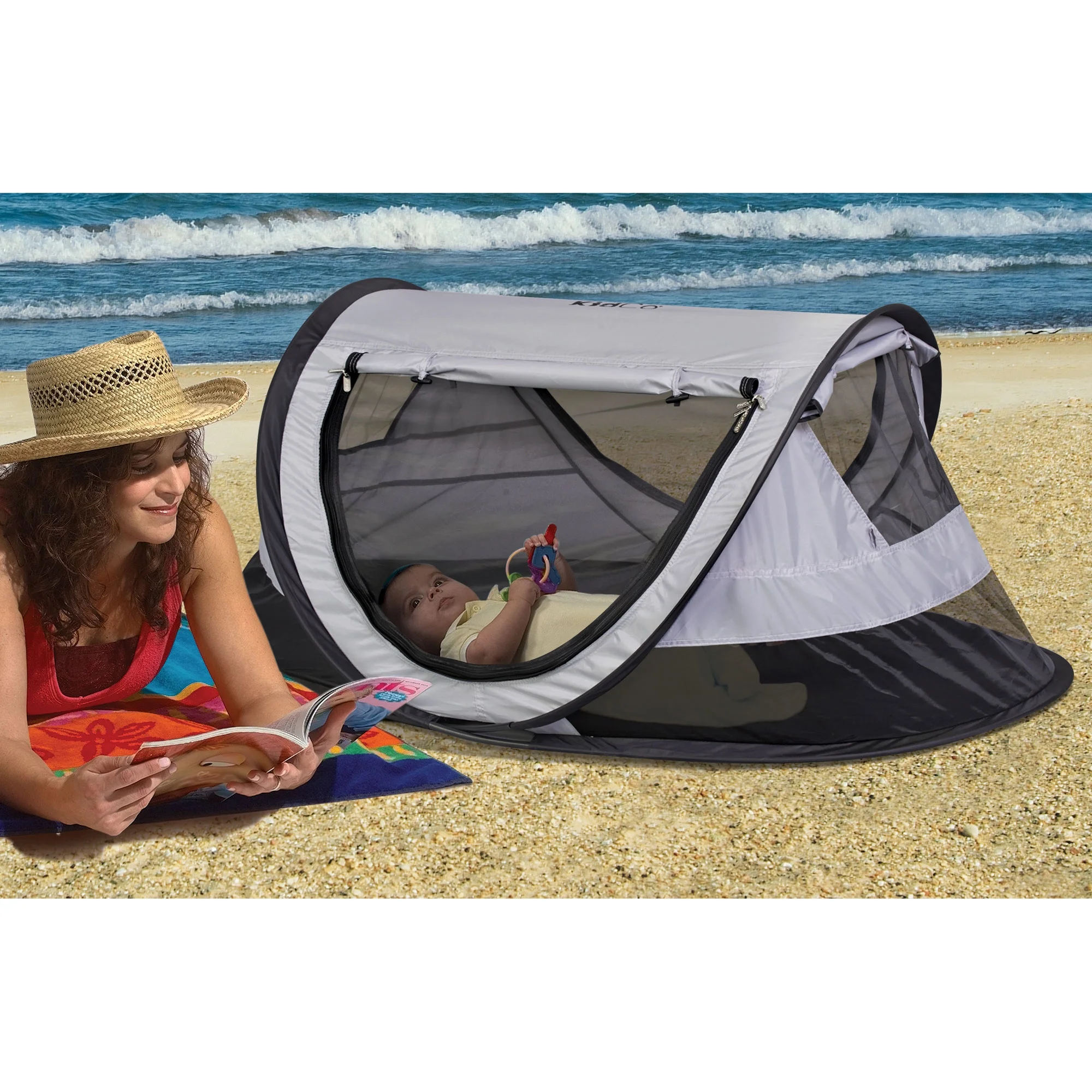 KidCo PeaPod Portable Kids Sleeping Travel Bed and Tent, Cranberry Red - Womvr