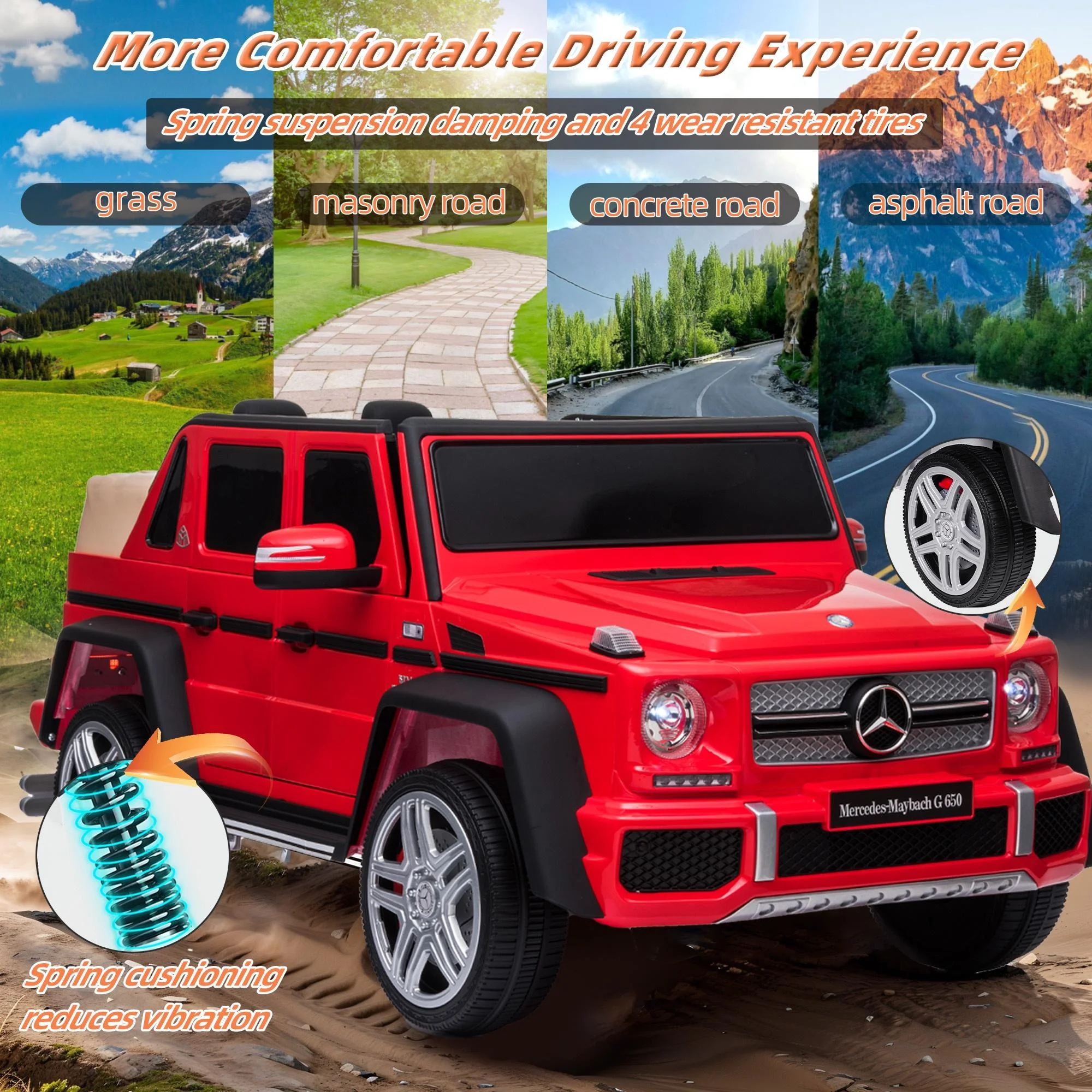 24V Ride on Car with Remote Control for Kids Mercedes Benz Ride on Car Toy for Boys and Girls 3-6 Years Old, Electric Vehicle, Bluetooth, LED Light, White - Womvr
