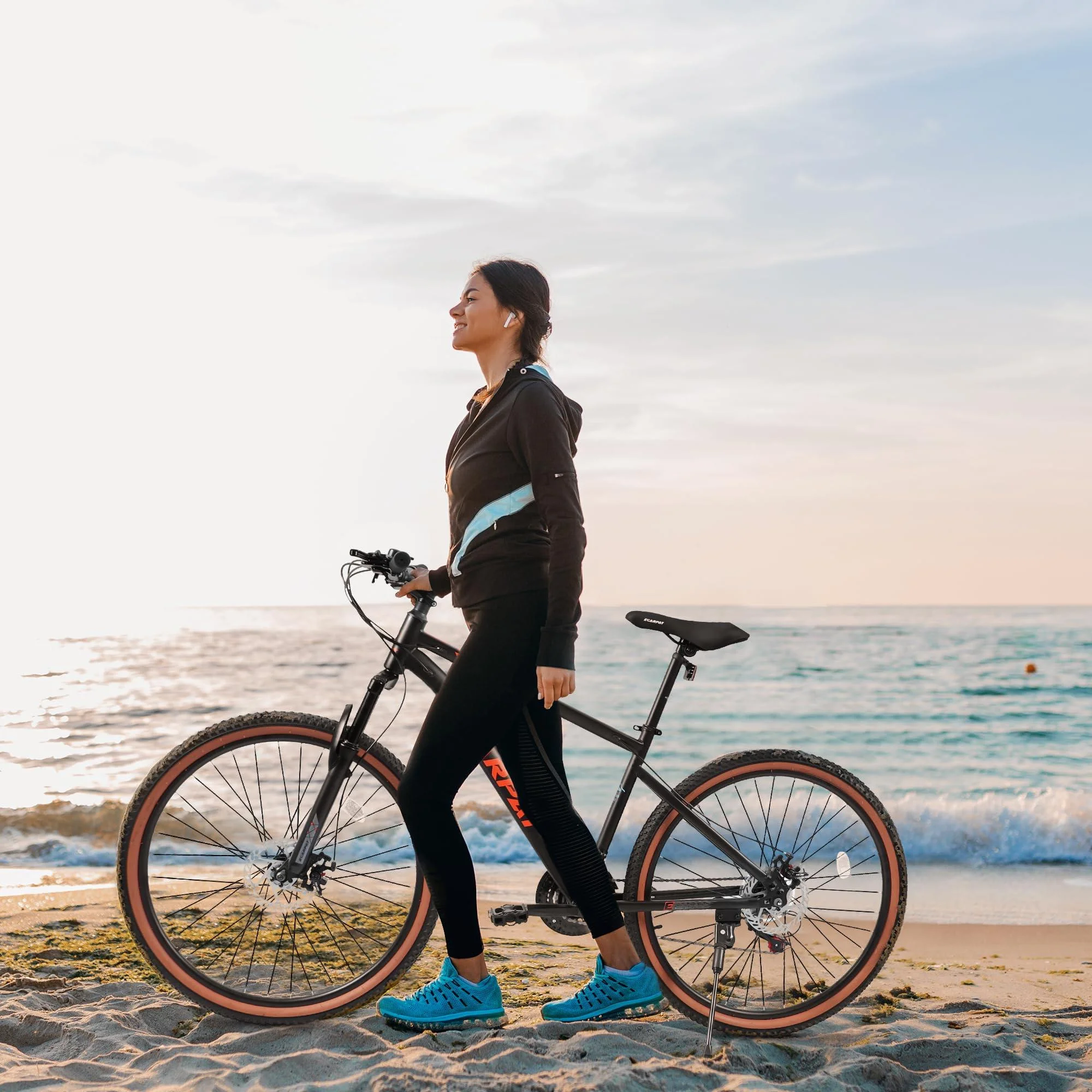 iRerts Mountain Bike, 27.5 Inch Outdoor Cycling Bike, 21 Speed, Carbon Steel Frame, Suspension Fork, MTB Bicycle Bikes for Adults Men Women, Green - Womvr