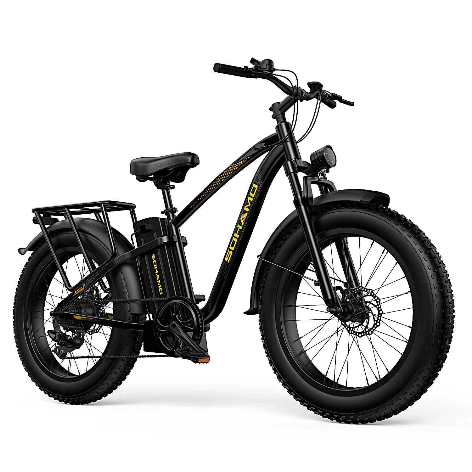 SOHAMO Electric Bike for Adults 26''x4'' Fat Tire, 750W Mountain E-bike 48V 15Ah Removable Li-Ion Battery, Shimano 7 Speed Gears, Beach/Snow/ Road Bike - Womvr