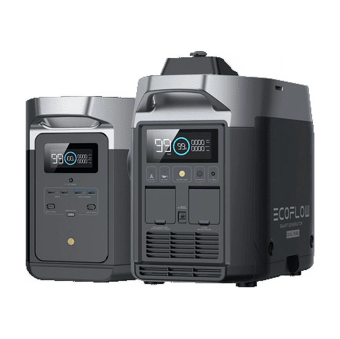 EF EcoFlow Portable Power Station 2016Wh/2400W DELTA Max 2000 with 1800W Dual Fuel Generator - Womvr